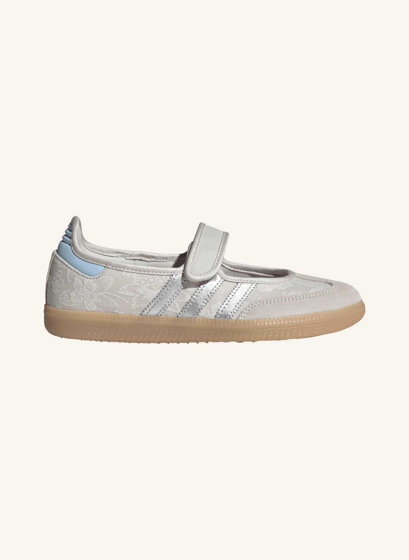 adidas Originals Mary-Jane-Ballerinas SAMBA JANE: HELLGRAU / SILBER / WEISS