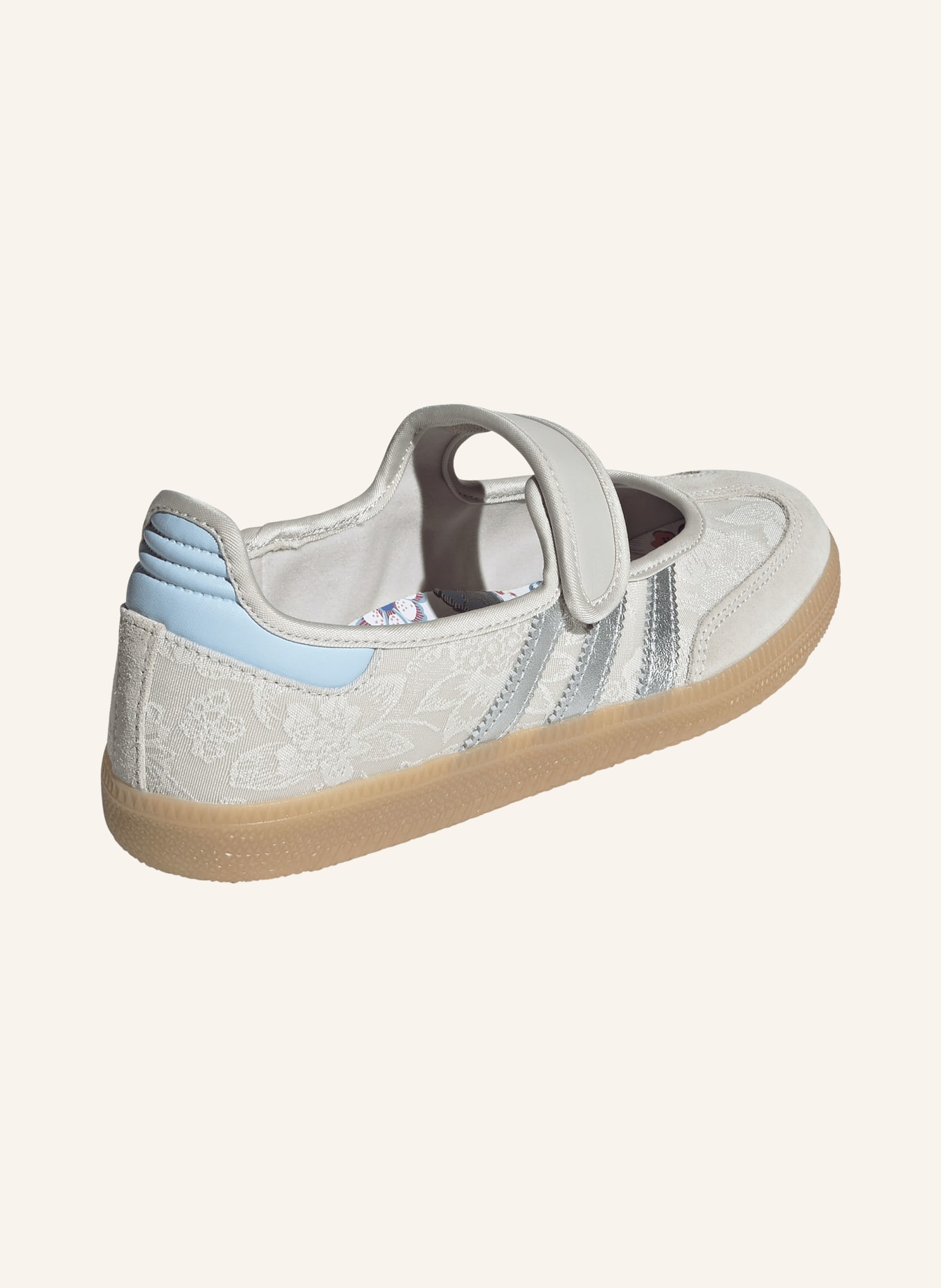 adidas Originals Mary-Jane-Ballerinas SAMBA JANE: HELLGRAU / SILBER / WEISS