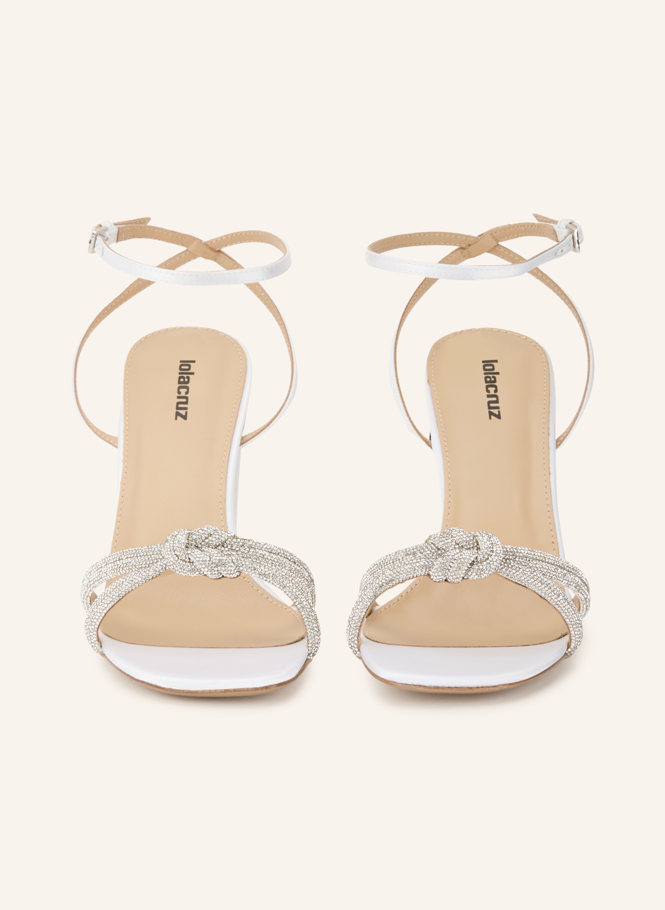 Lola Cruz Sandaletten ALICE mit Schmucksteinen: WEISS / SILBER