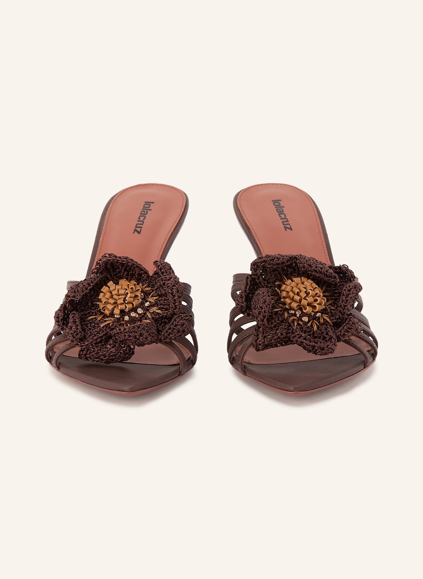 Lola Cruz Mules JAZMIN: DUNKELBRAUN / COGNAC