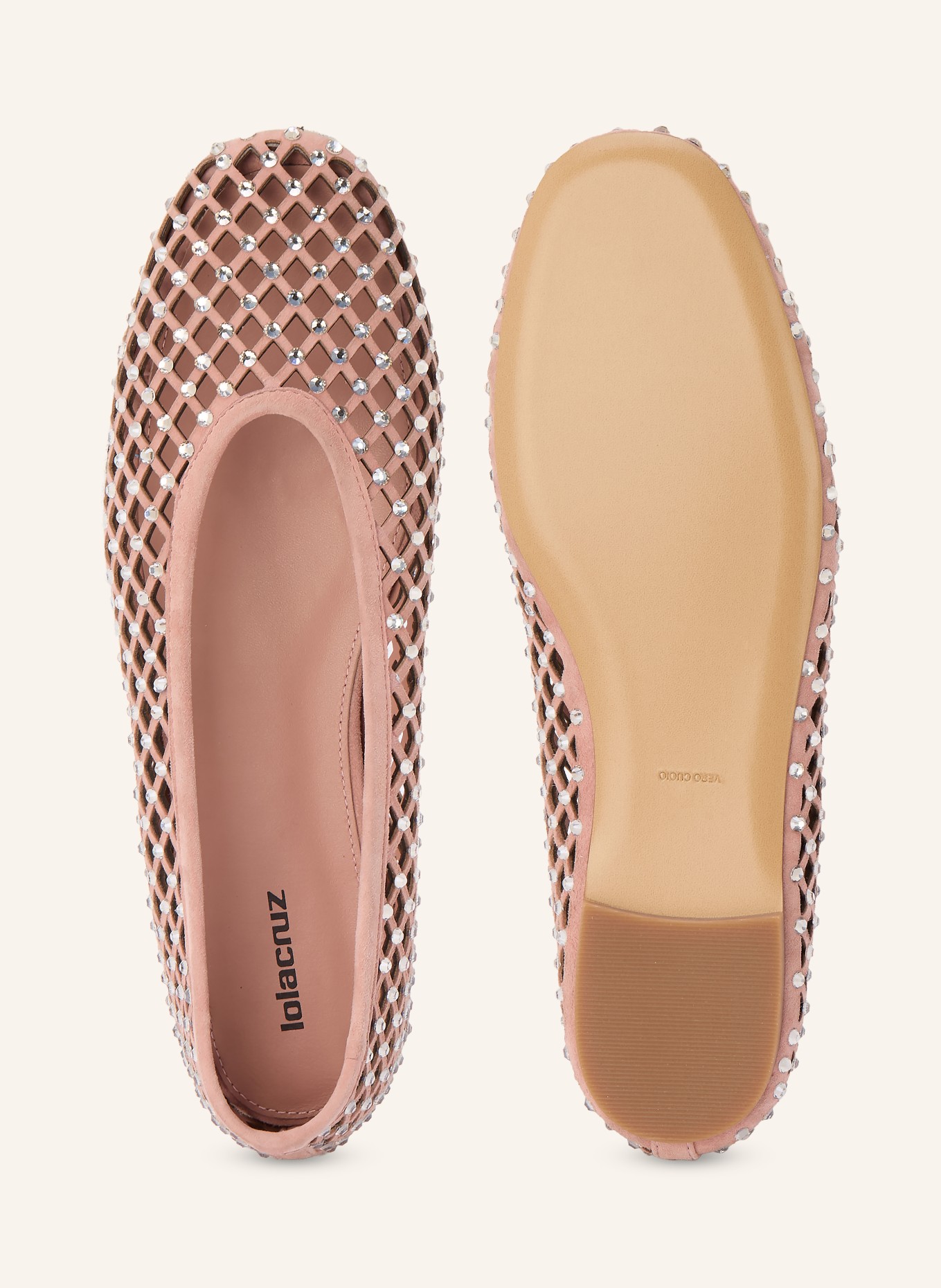 Lola Cruz Ballerinas LEONOR mit Schmucksteinen: ALTROSA