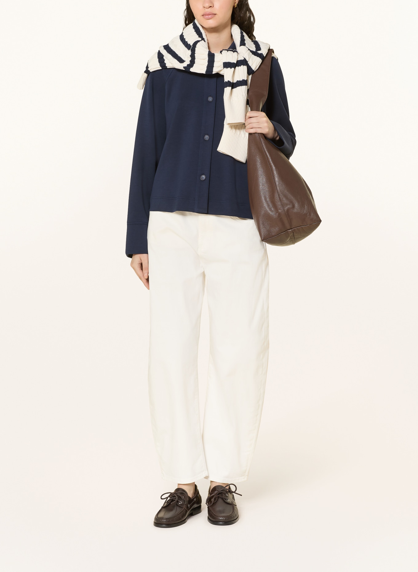 DESOTO SINA-blouse van jersey: DONKERBLAUW