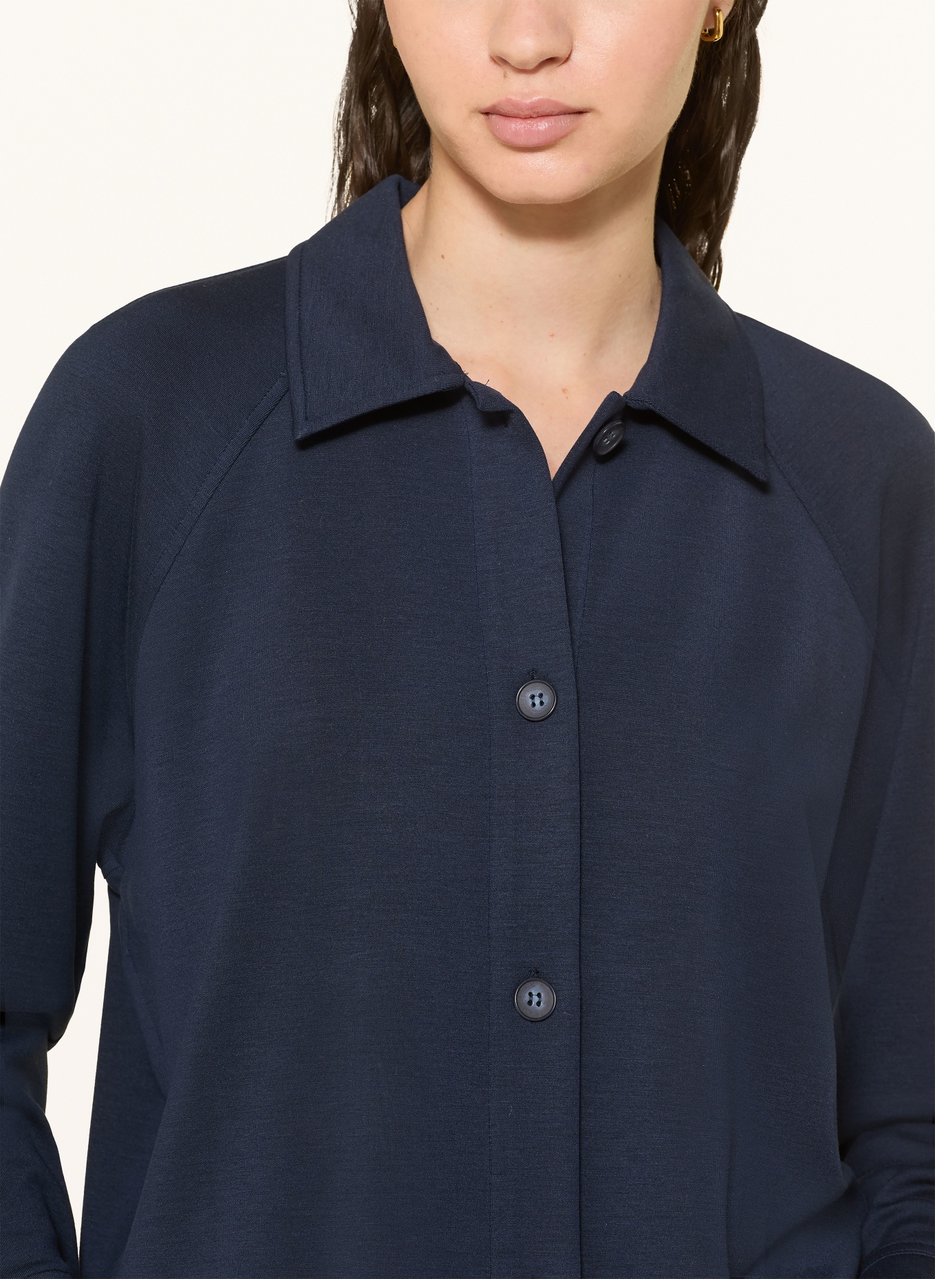 DESOTO SINA-blouse van jersey: DONKERBLAUW