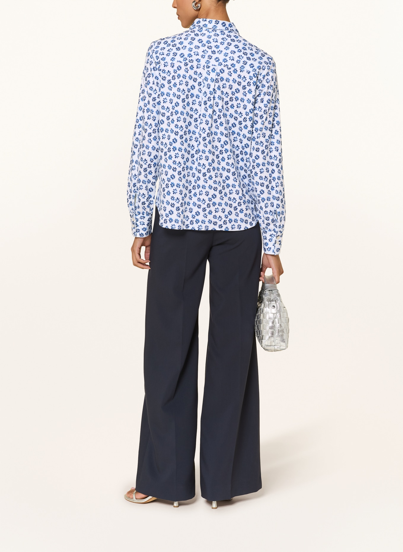 DESOTO LIZZY-blouse van jersey: BLAUW / WIT