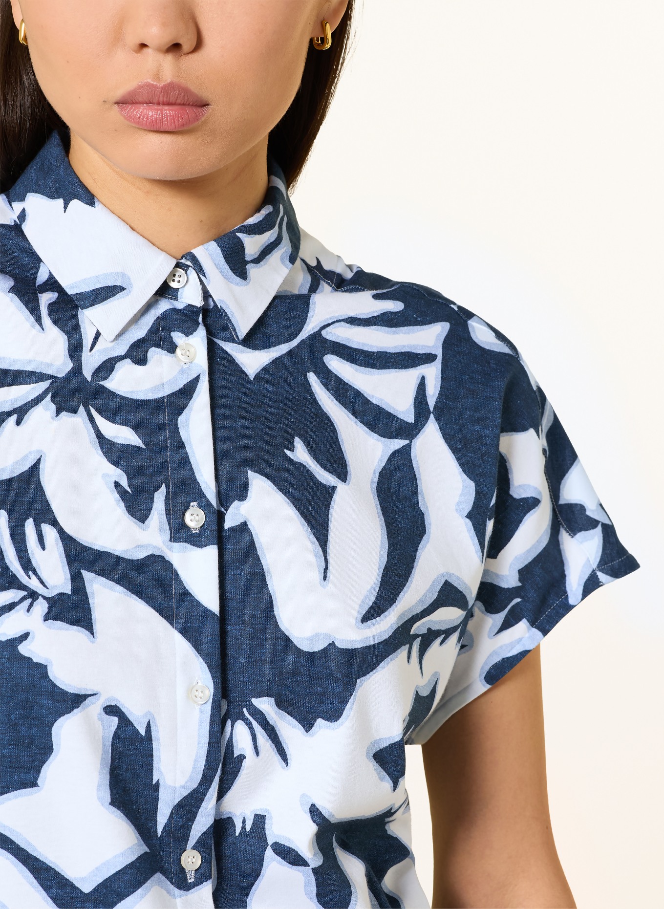 DESOTO Hemdbluse FLORINE: DUNKELBLAU / HELLBLAU / WEISS