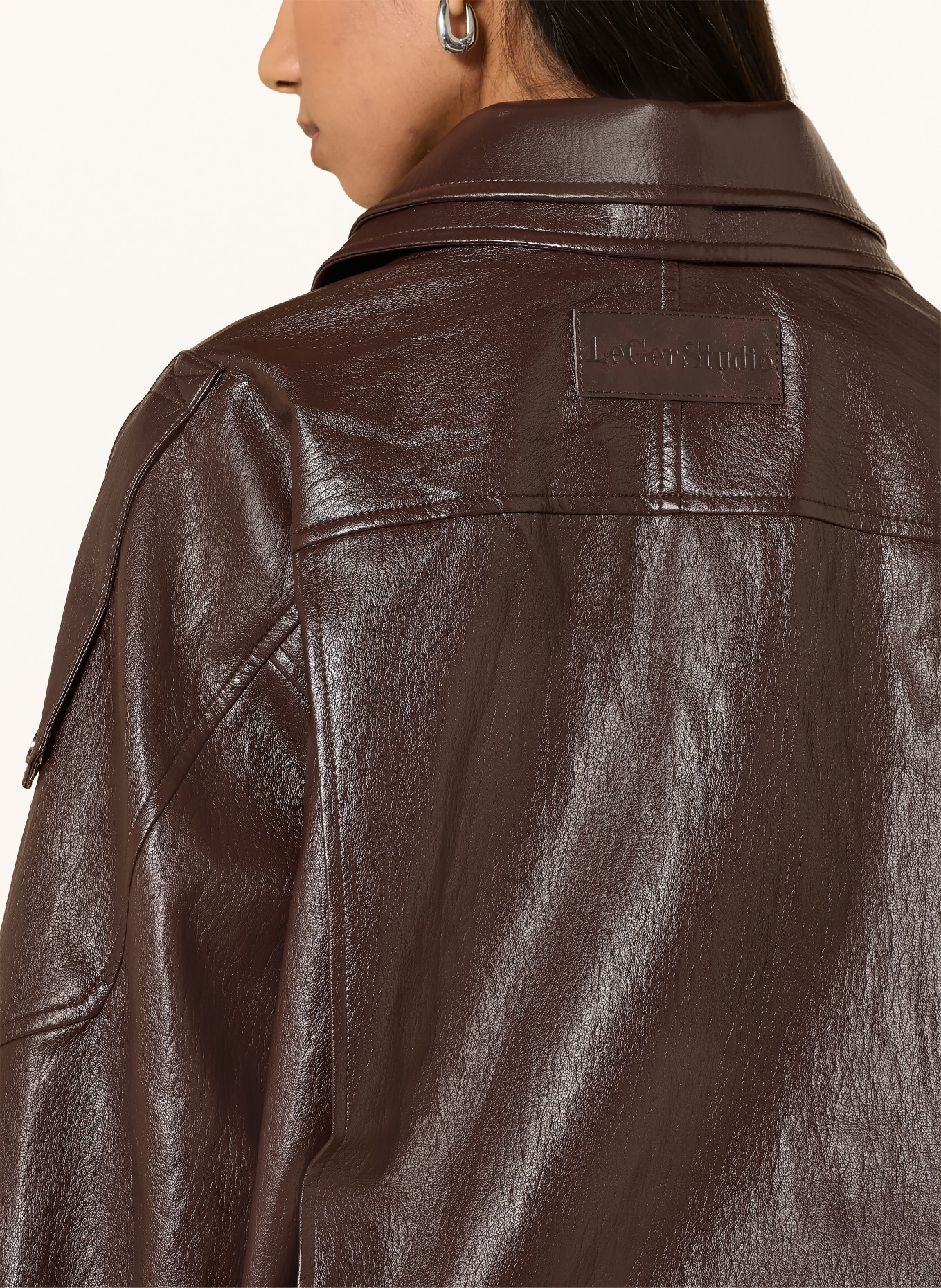 LeGer Studio Motorschoen JESSA in leerlook: MARRON FONCÉ