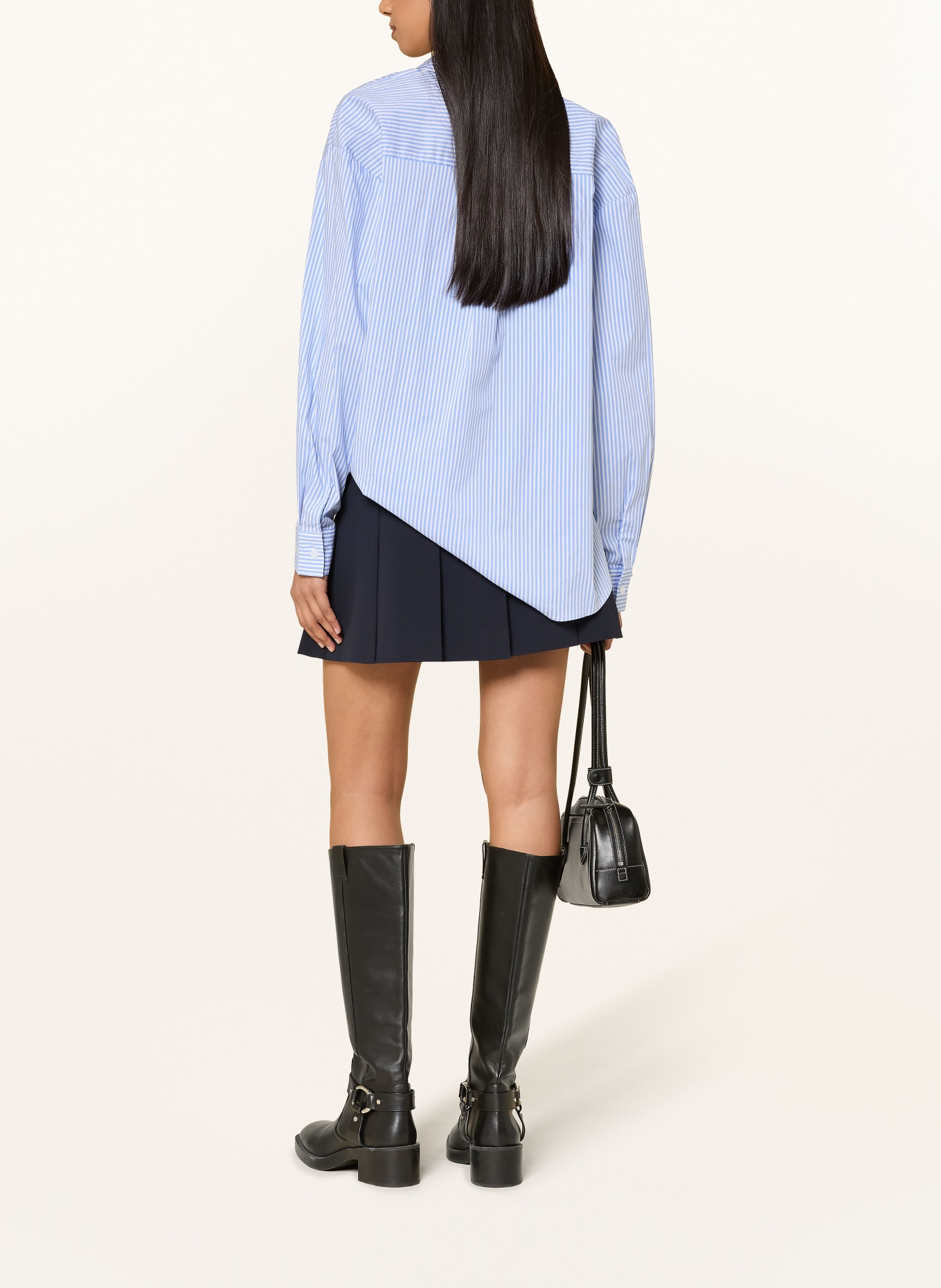 LeGer Studio Overhemdblouse GINELLA: WIT / LICHTBLAUW