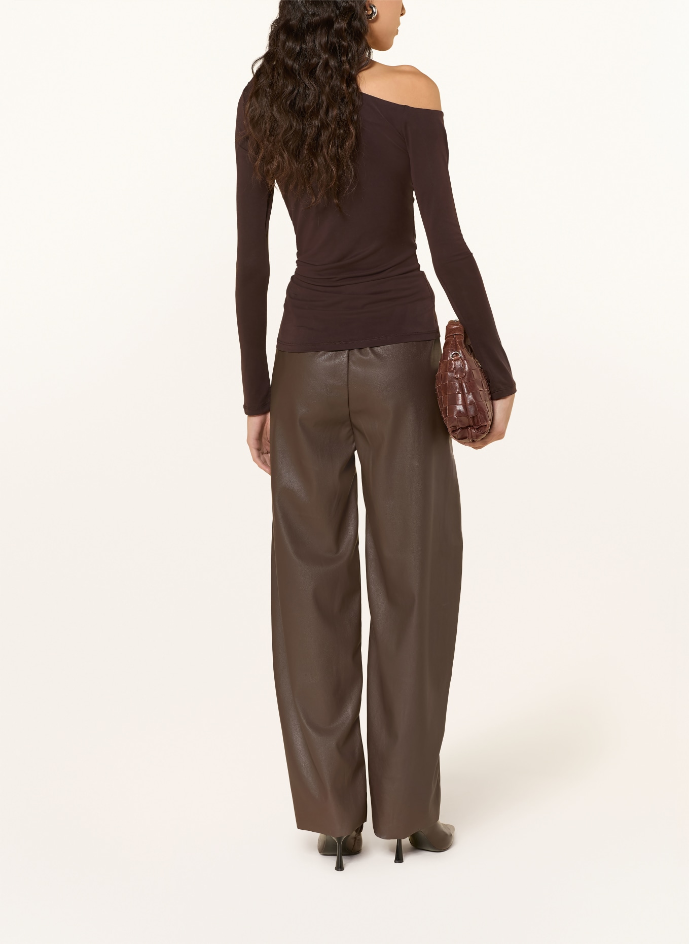 LeGer Studio One-shoulder-shirt ADLINE: MARRON FONCÉ