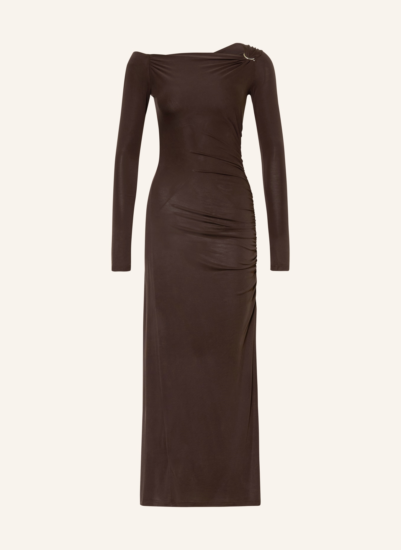 LeGer Studio One-shoulder-jurk ADLINE: MARRON FONCÉ