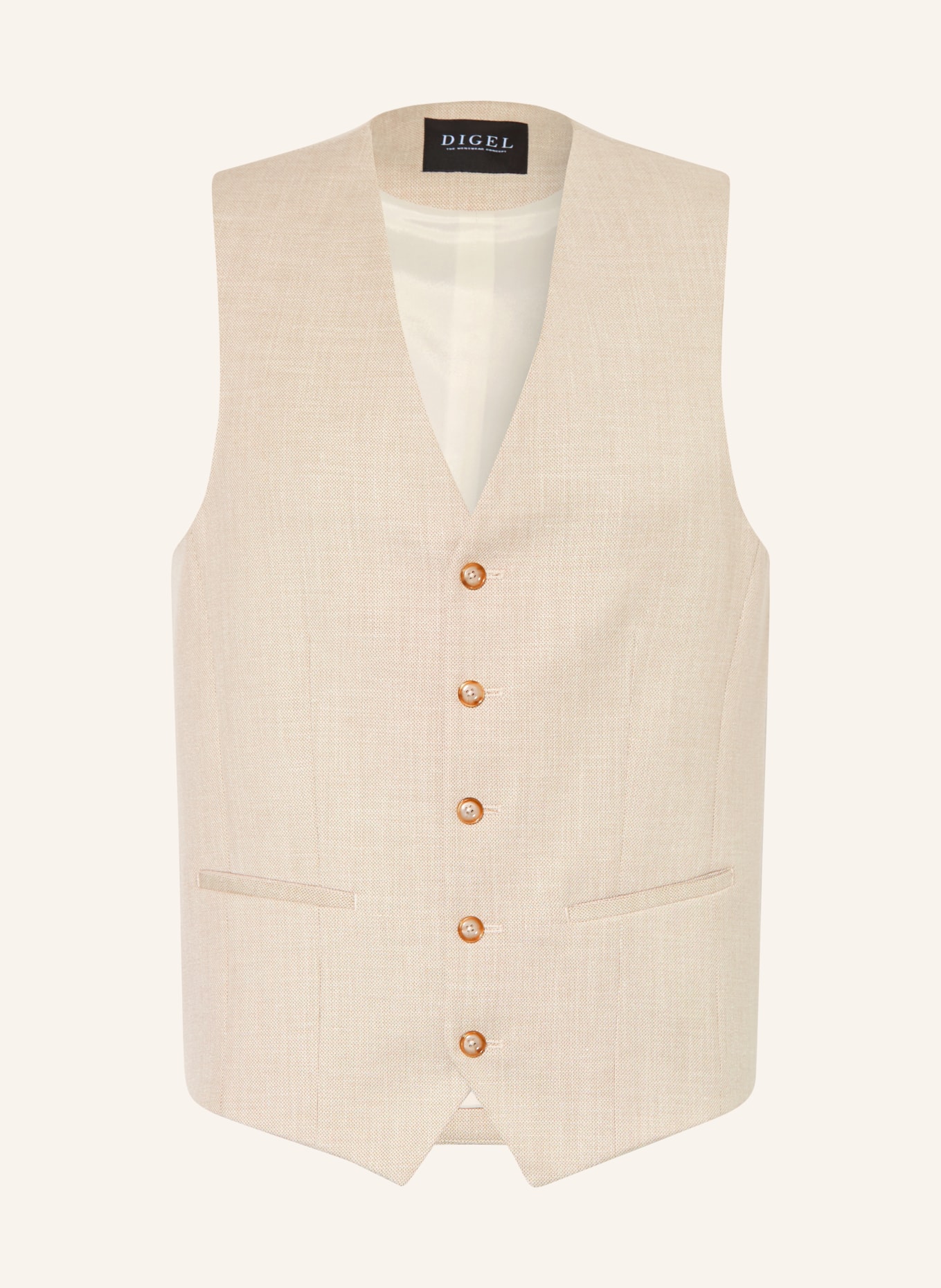 DIGEL EDGAR slim fit colbertvest: 74 BEIGE