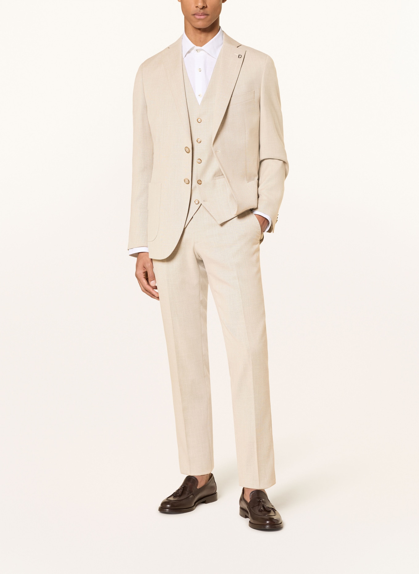 DIGEL EDGAR slim fit colbertvest: 74 BEIGE