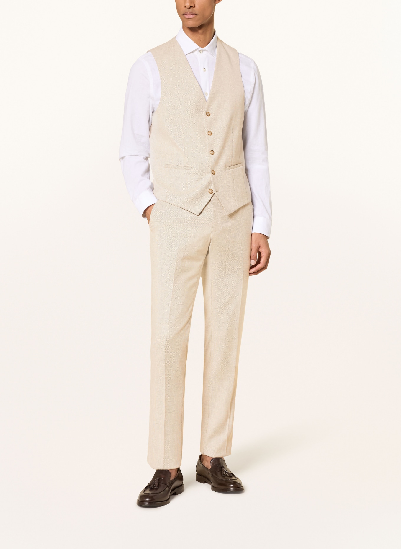 DIGEL EDGAR slim fit colbertvest: 74 BEIGE