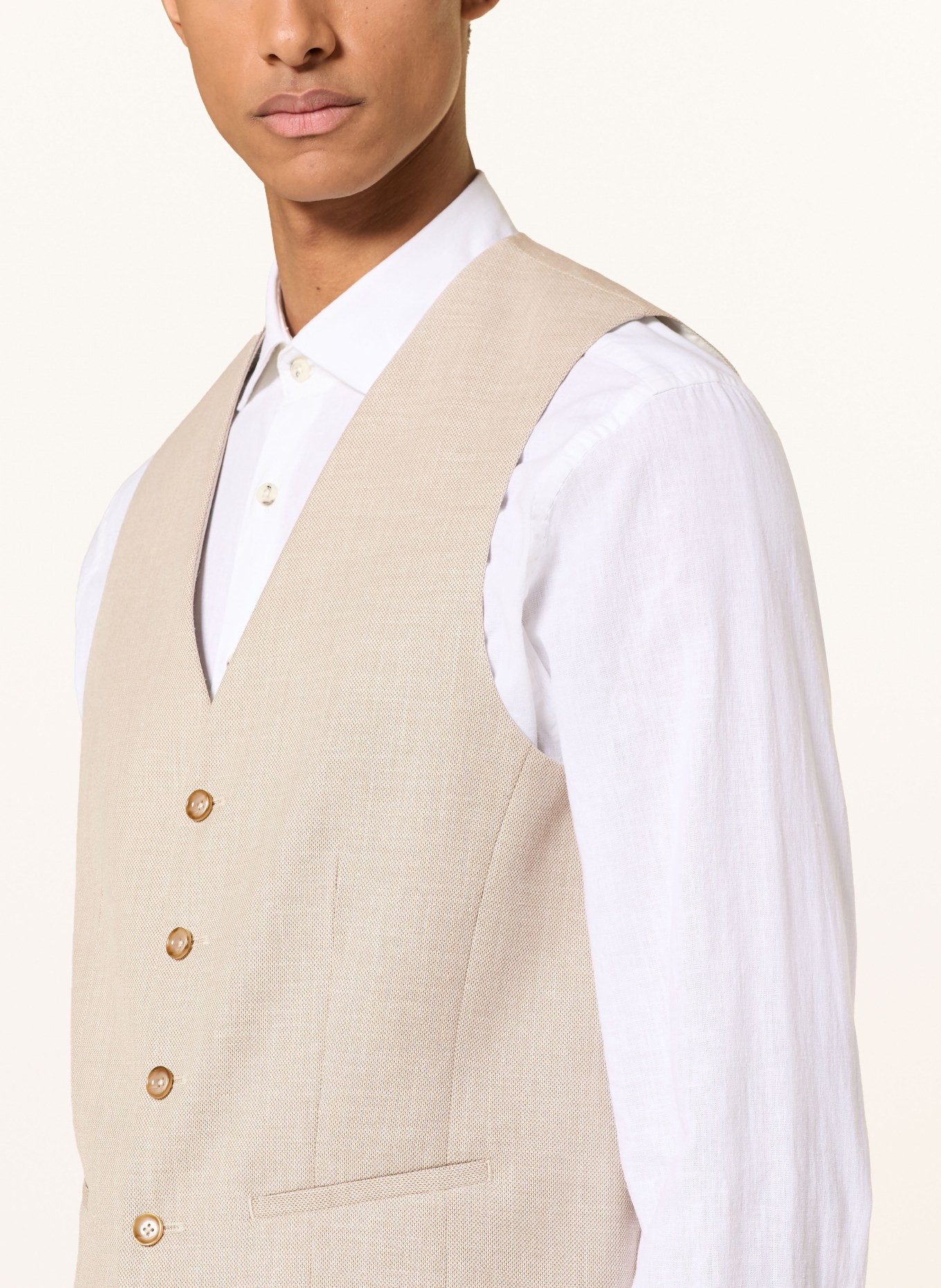 DIGEL EDGAR slim fit colbertvest: 74 BEIGE