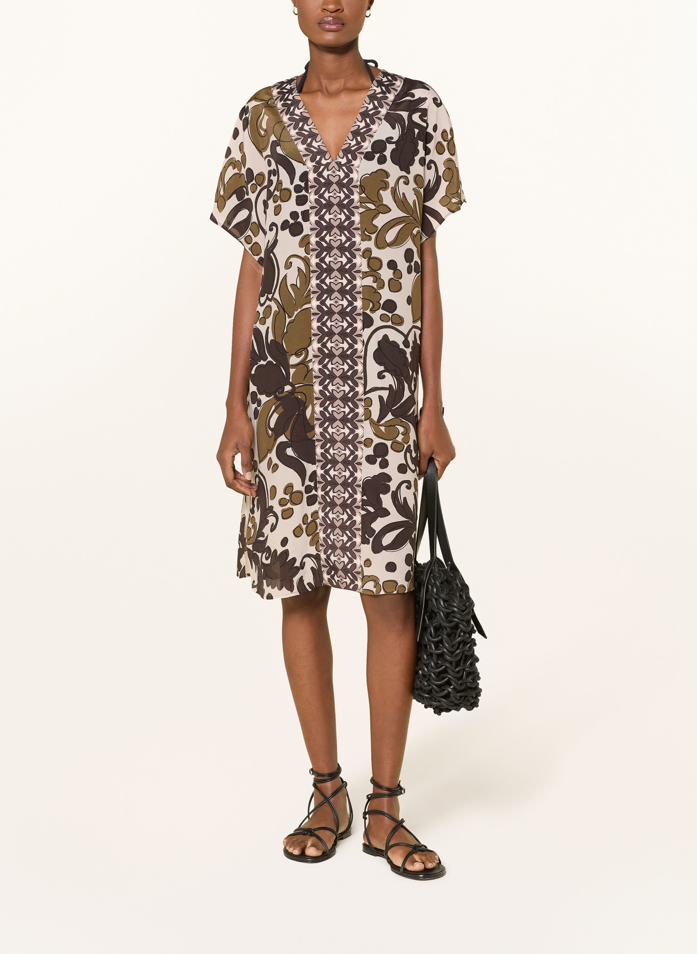 Charmline Kaftan ORNAMENT GRACE: OLIV / CREME / HELLGRAU