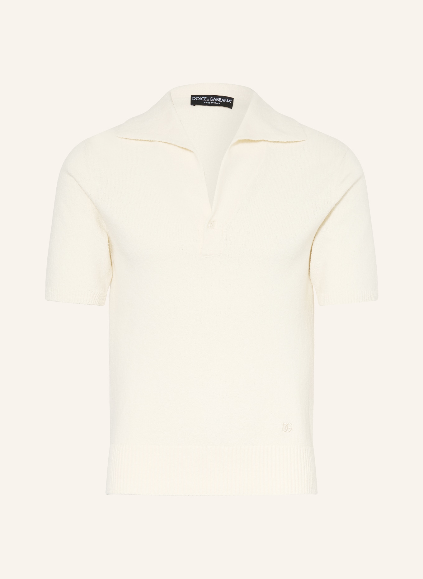 DOLCE & GABBANA Gebreid poloshirt: ECRU