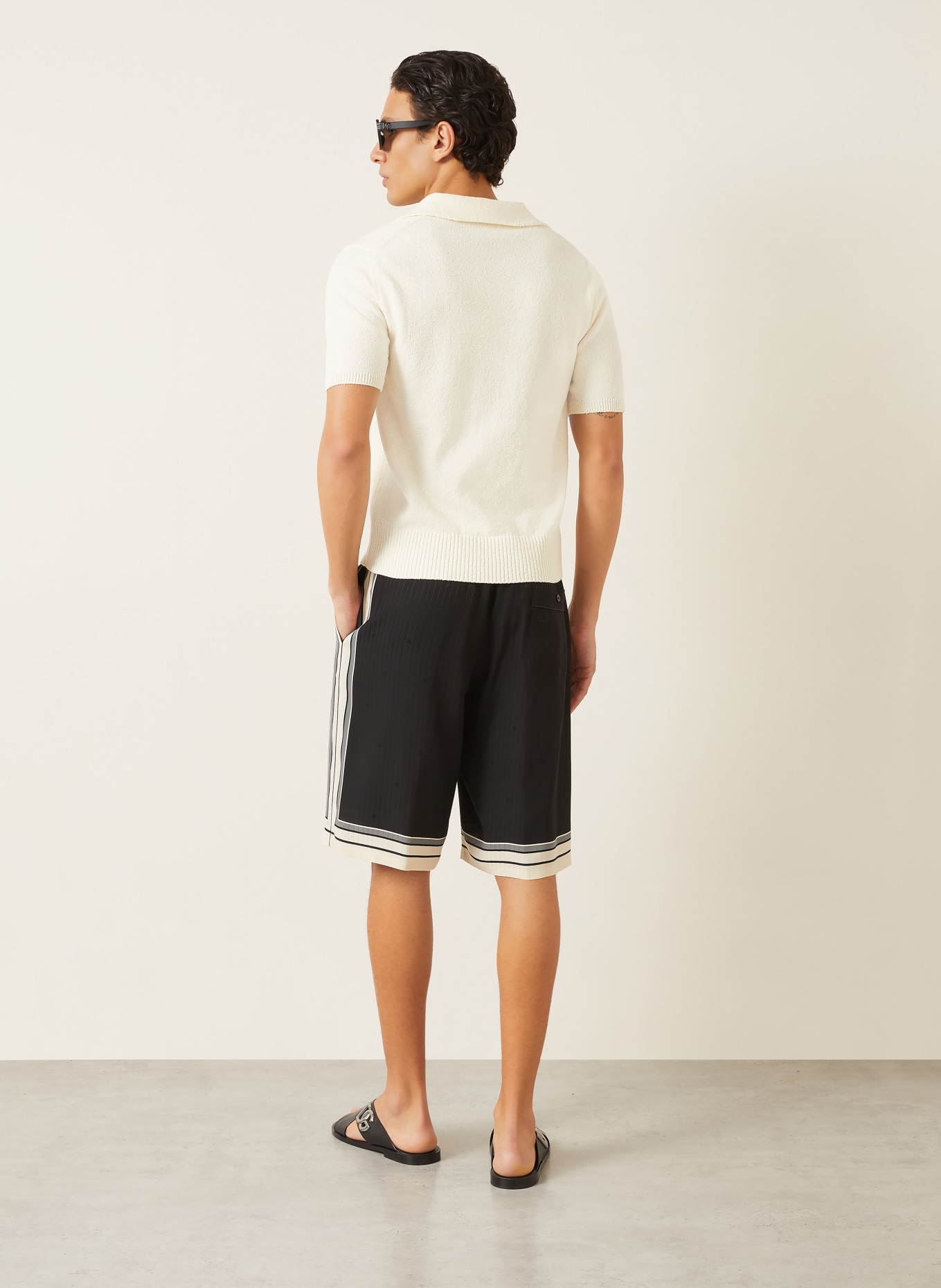 DOLCE & GABBANA Gebreid poloshirt: ECRU