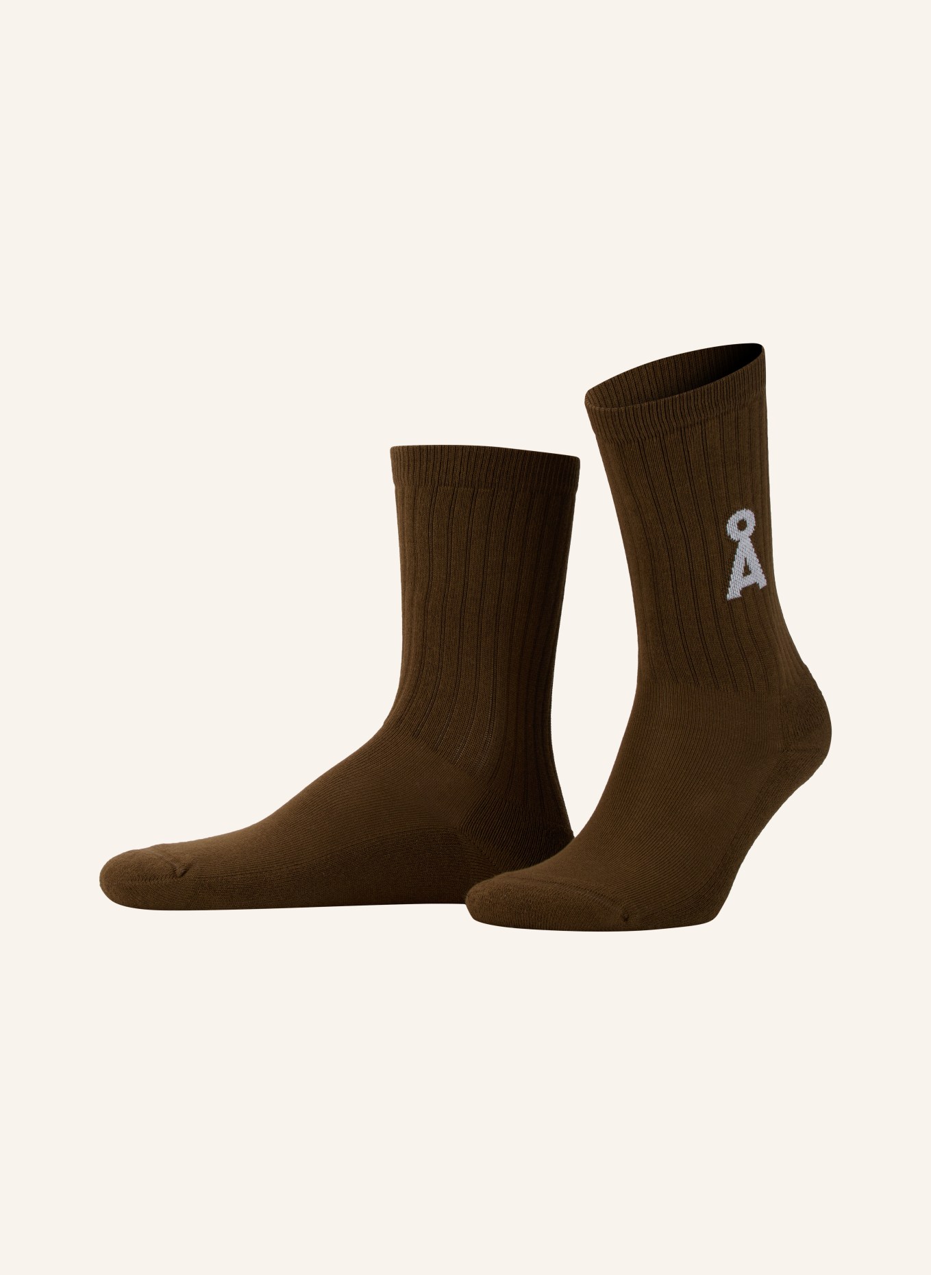 ARMEDANGELS SAAMUS BOLD socks: BROWN / WHITE