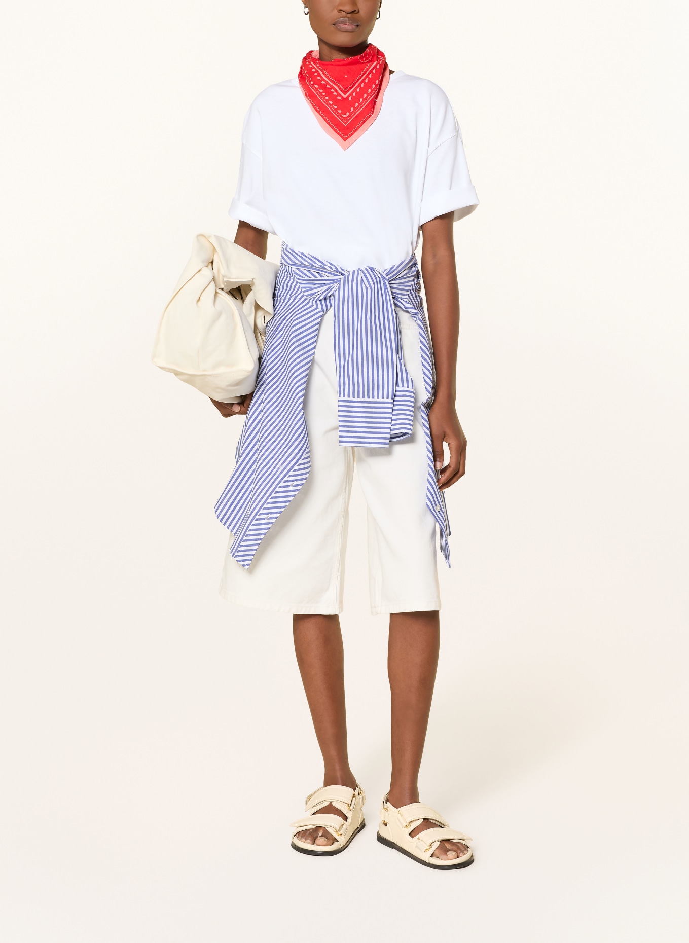 ARMEDANGELS T-shirt GIANNAA CHAANGE: WIT / BLAUW