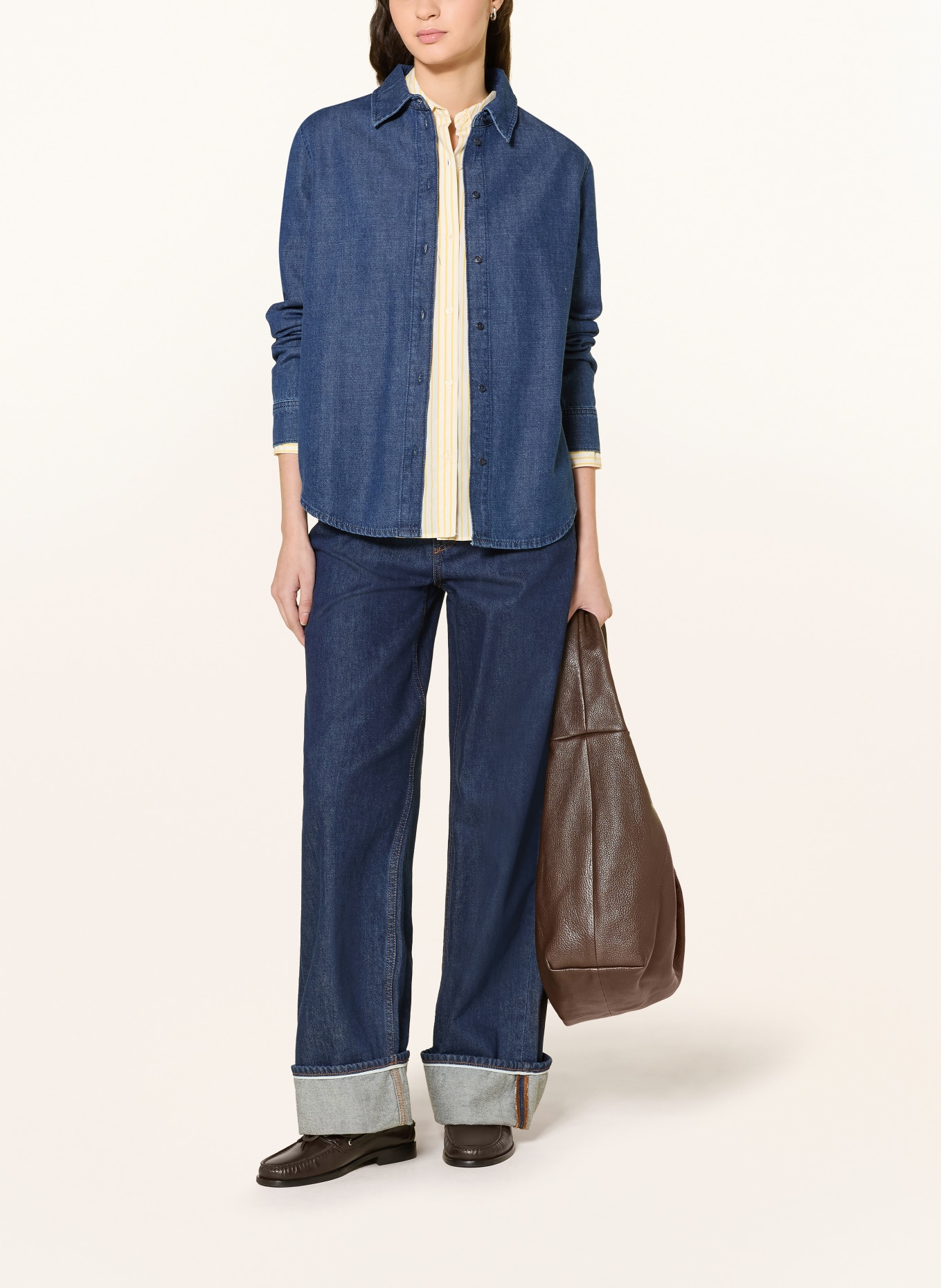 ARMEDANGELS Chemisier en jean AURELAA: BLEU FONCÉ