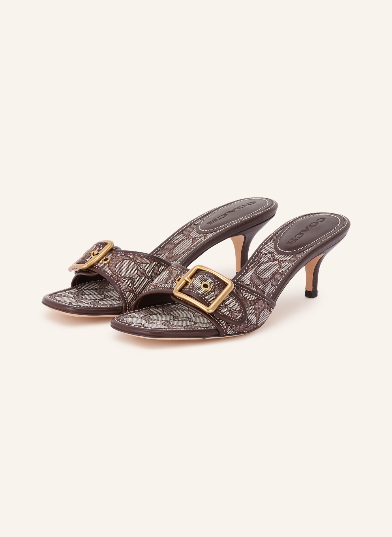 COACH Mules MARGOT: MARRON FONCÉ / WIT