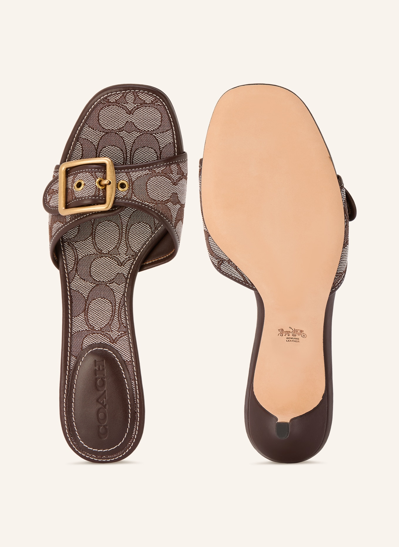 COACH Mules MARGOT: MARRON FONCÉ / WIT