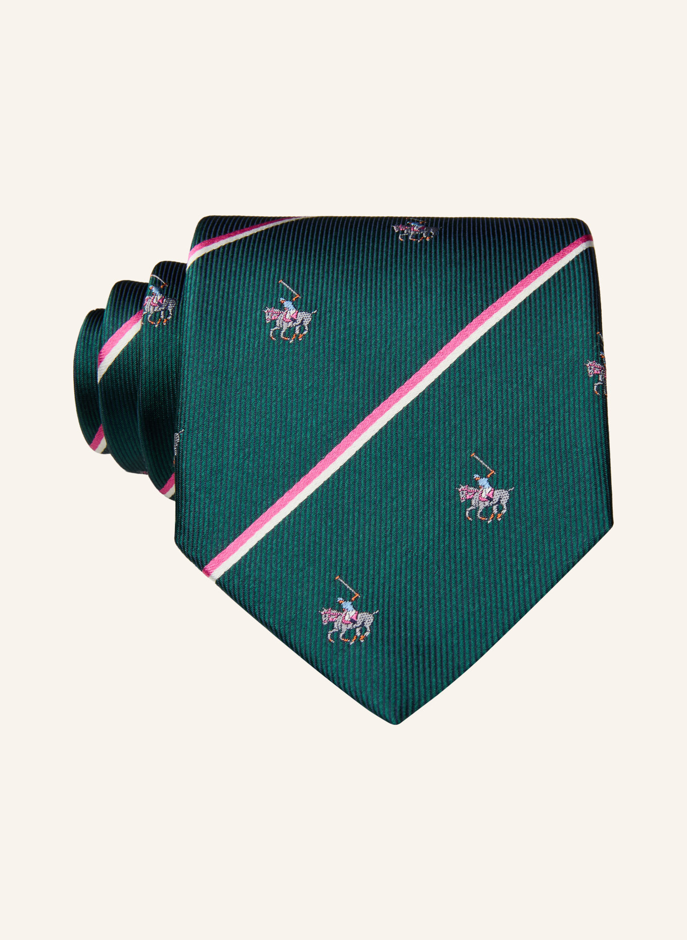 Blick ALBERT Tie: DARK GREEN / PINK / WHITE