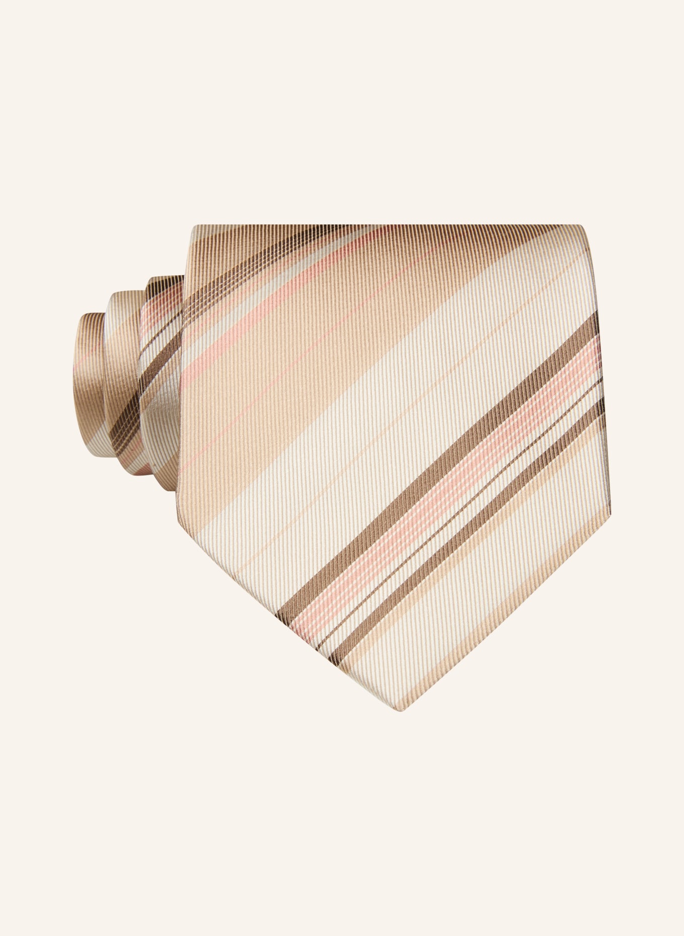 Blick Cravate ALBERT: BEIGE / MARRON FONCÉ / SAUMON