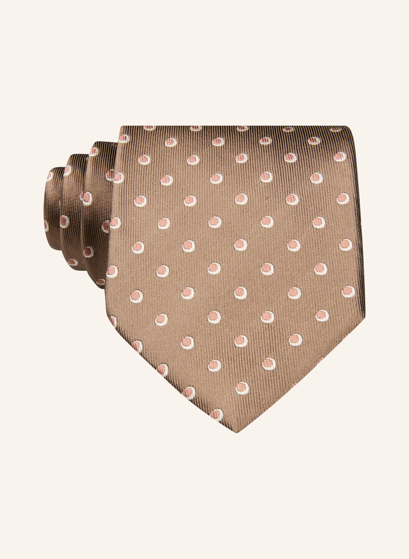 Blick Krawatte ALBERT: OLIV / BRAUN / CREME