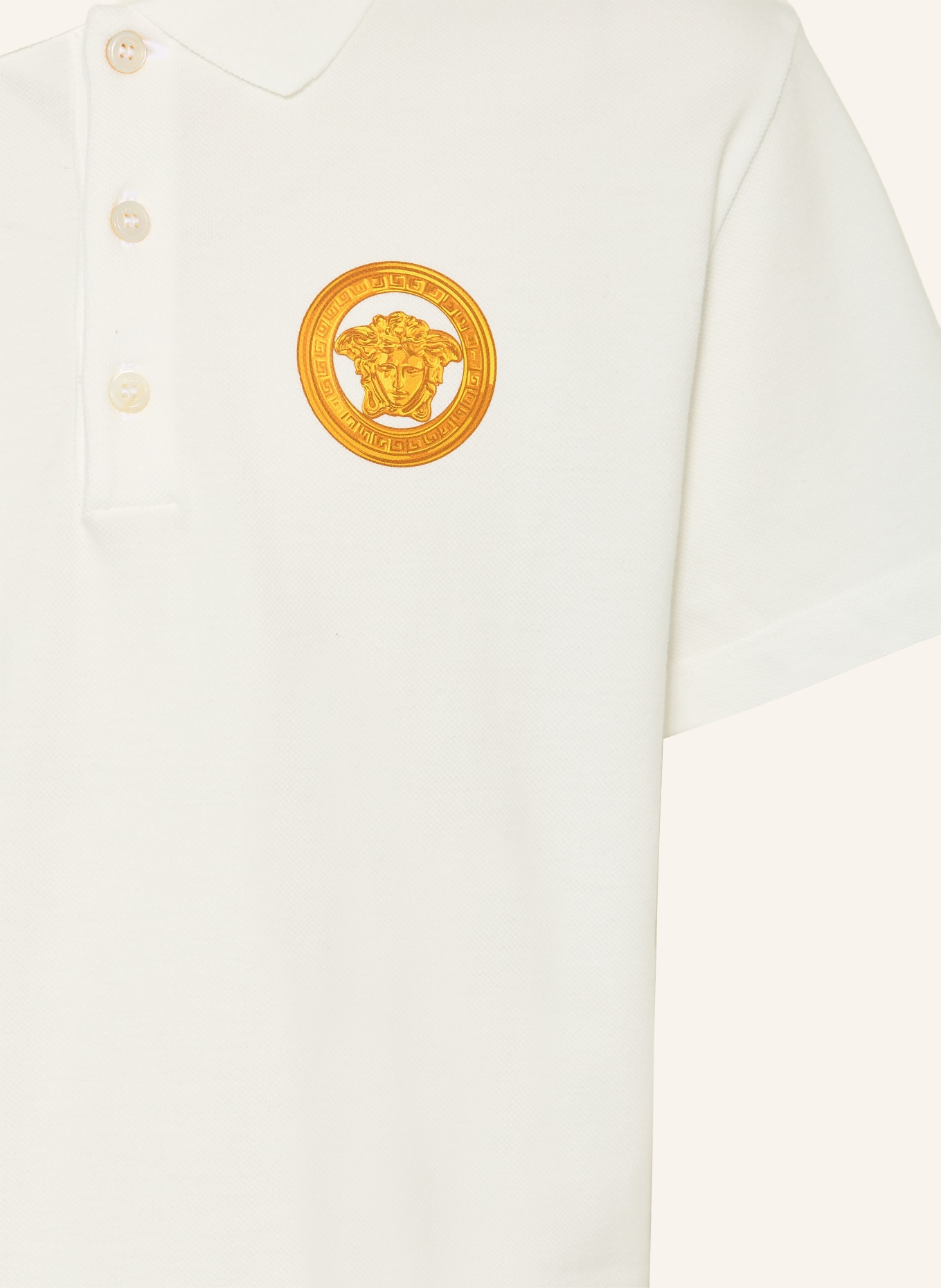 VERSACE Polo piqué: BLANC