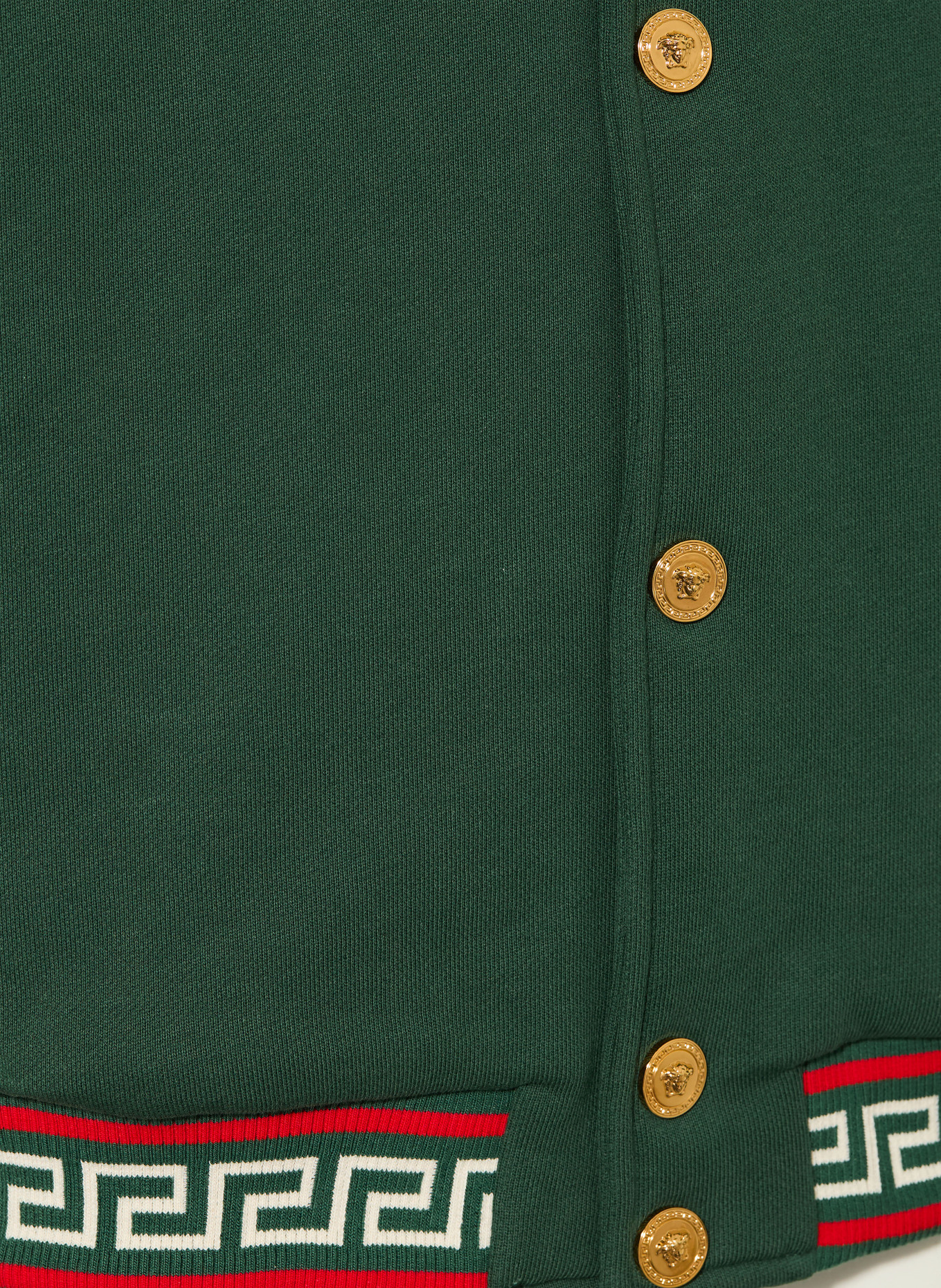 VERSACE veste universitaire: VERT / ÉCRU / ROUGE