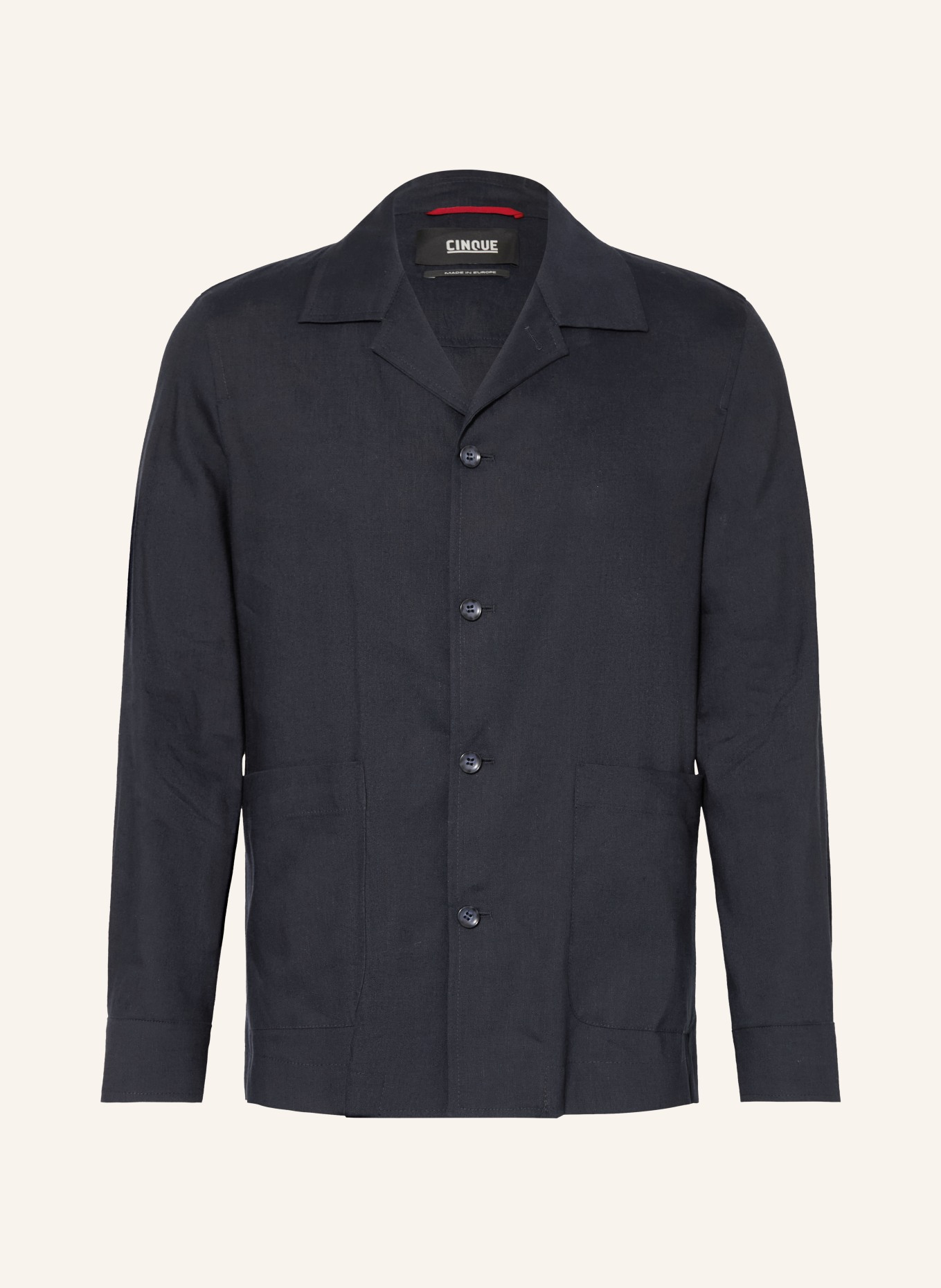 CINQUE CIMALTE-overshirt van linnen: DONKERBLAUW