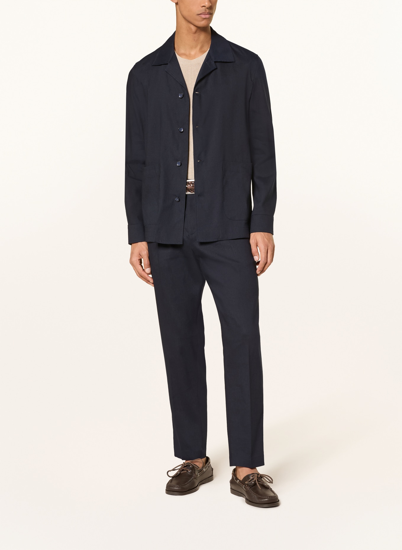 CINQUE CIMALTE-overshirt van linnen: DONKERBLAUW