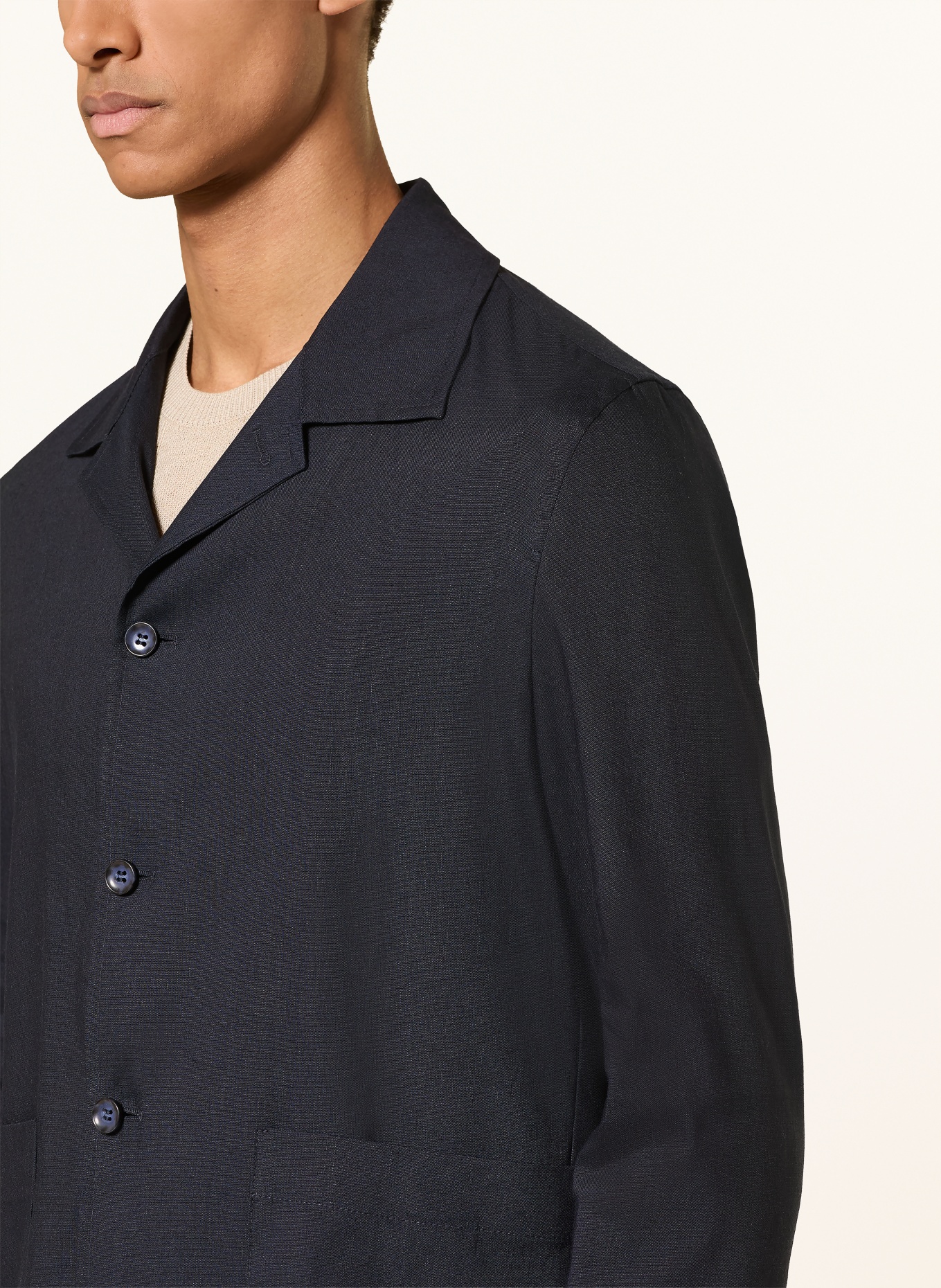 CINQUE CIMALTE-overshirt van linnen: DONKERBLAUW