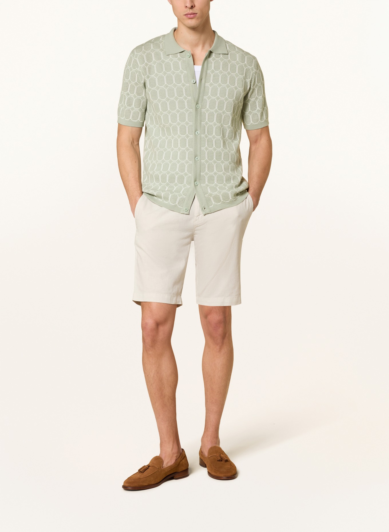 CINQUE CIJULIO Short-Sleeve Shirt: LIGHT GREEN