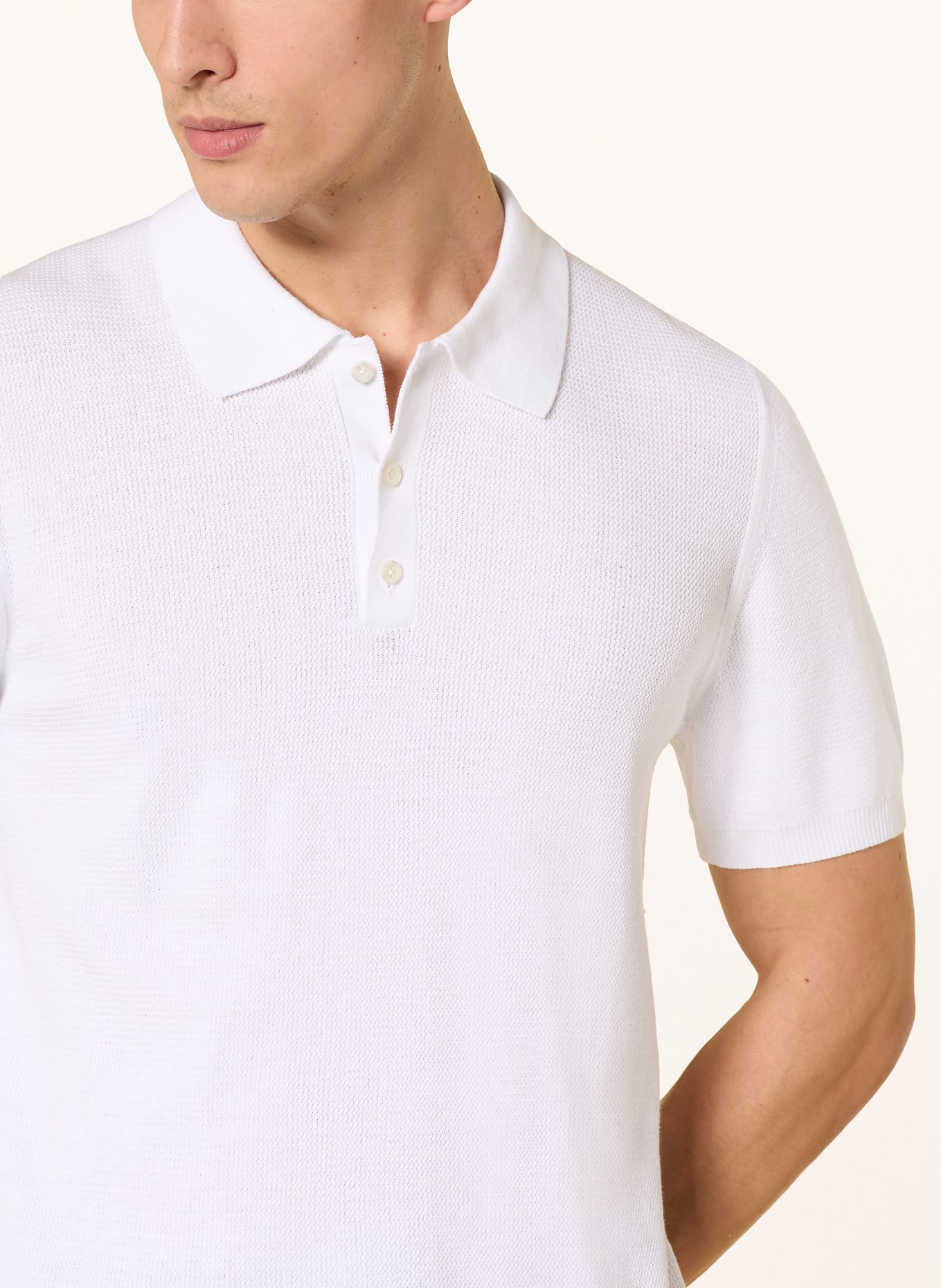 CINQUE Strick-Poloshirt CIFLAV: WEISS