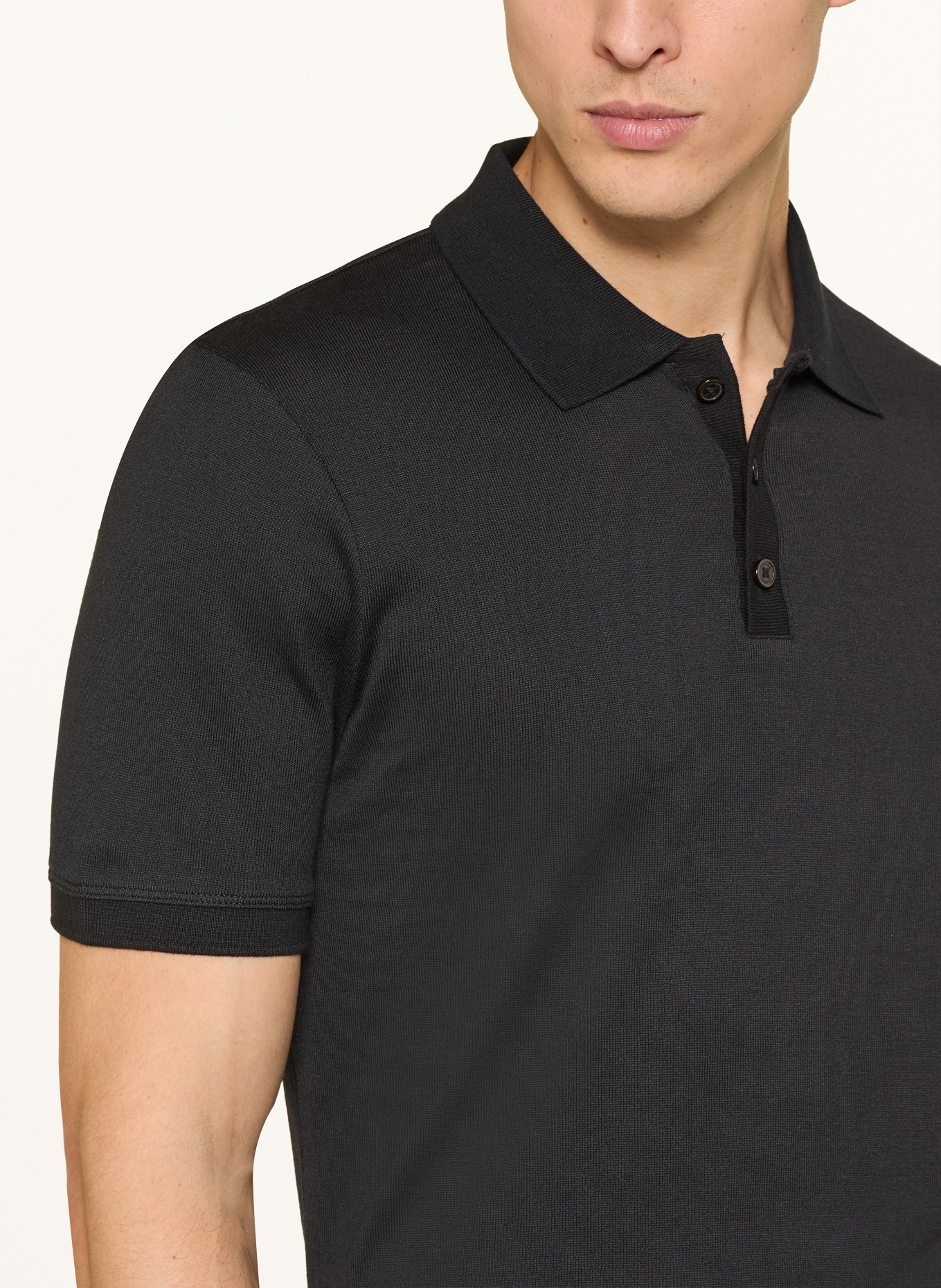 CINQUE CIBOLD Jersey Polo Shirt: BLACK