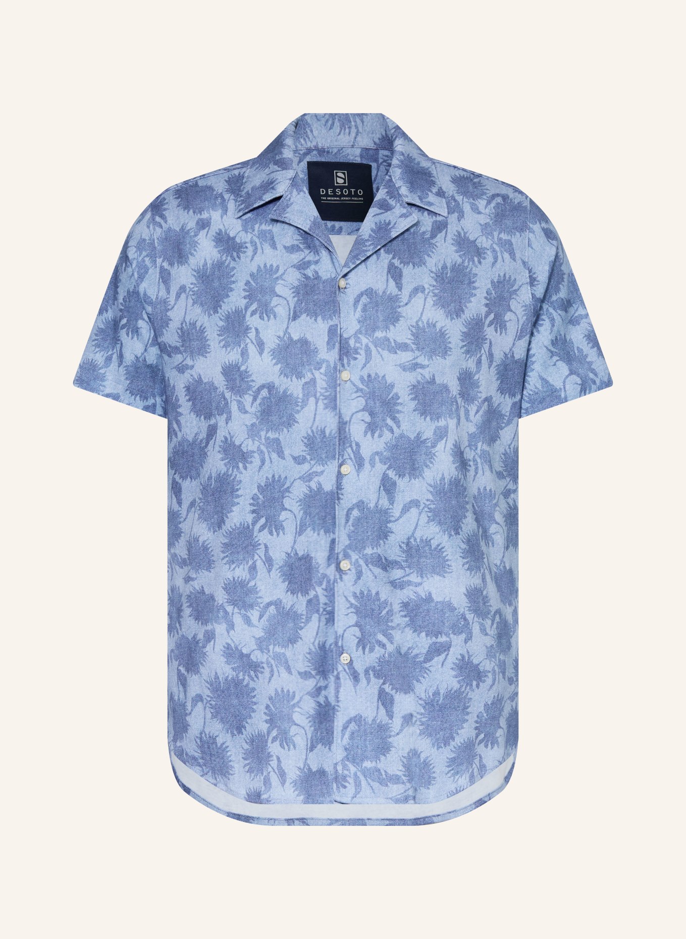 DESOTO Koszula wypoczynkowa LIDO o kroju slim fit z dżerseju: NIEBIESKI / JASNONIEBIESKI