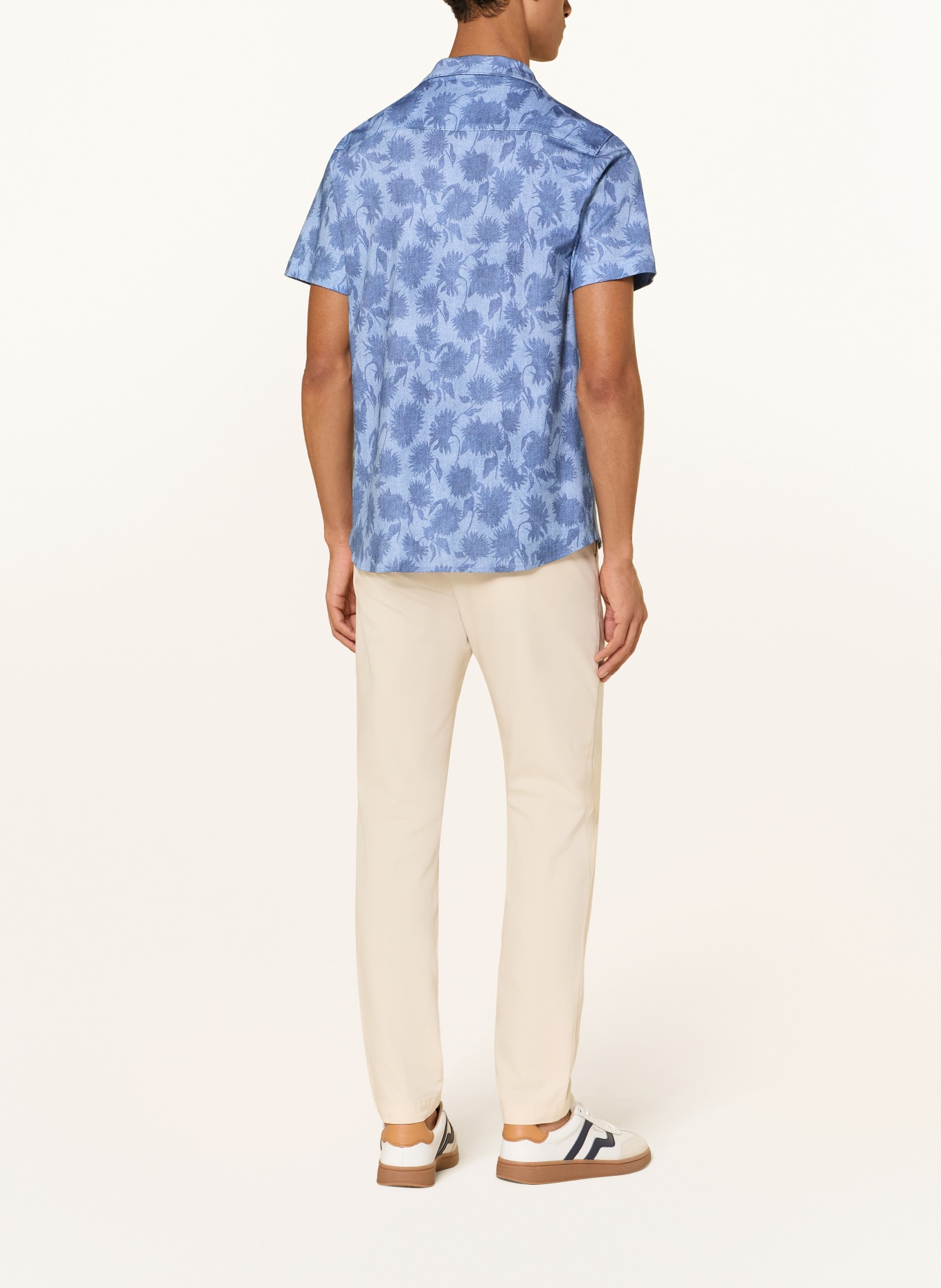 DESOTO Koszula wypoczynkowa LIDO o kroju slim fit z dżerseju: NIEBIESKI / JASNONIEBIESKI