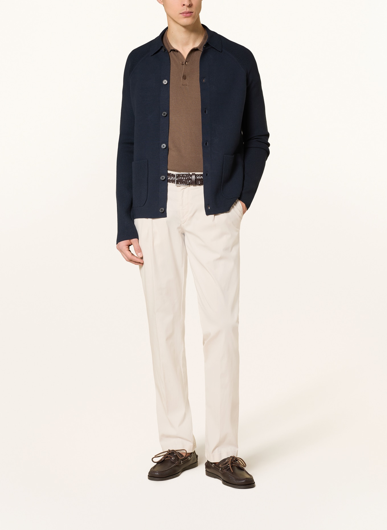 HILTL Chino coupe ajustée: CRÈME