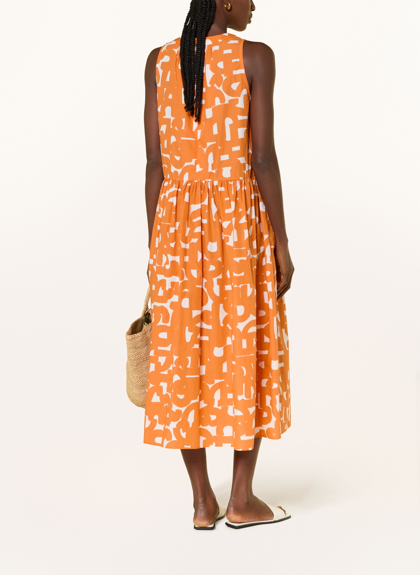 ROSSO35 Dress: ORANGE / WHITE