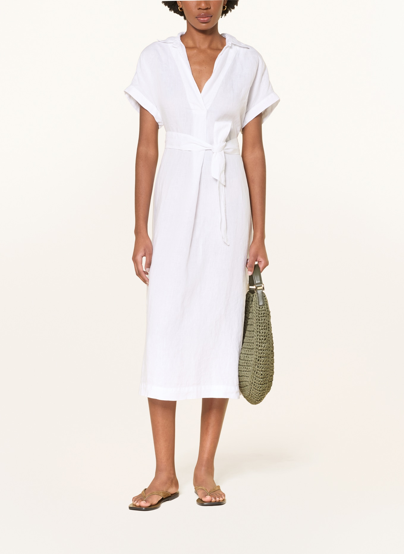 ROSSO35 linen dress: WHITE