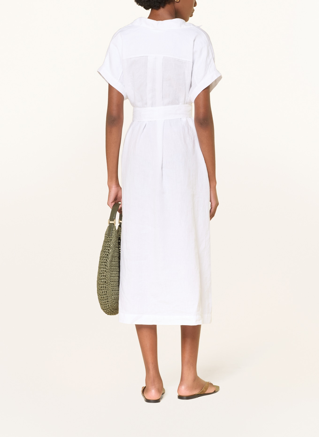 ROSSO35 linen dress: WHITE