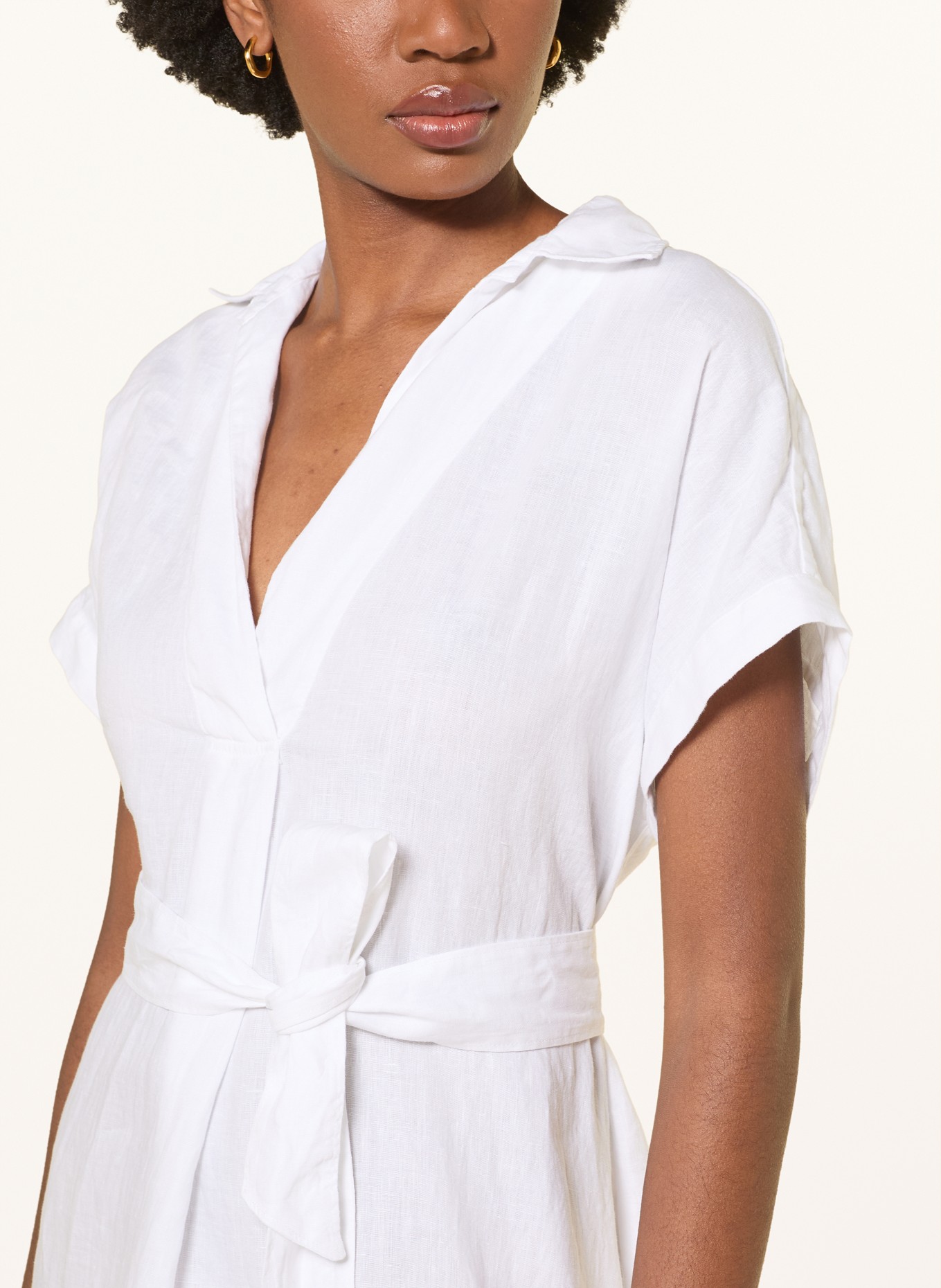 ROSSO35 linen dress: WHITE