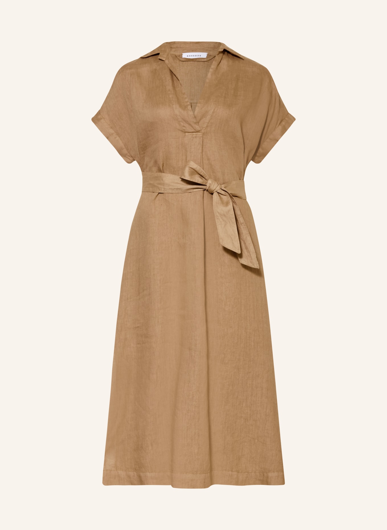 ROSSO35 plátěné šaty: VELBLOUDÍ