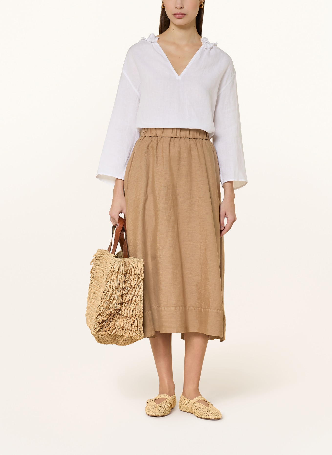 ROSSO35 Leinenrock: CAMEL