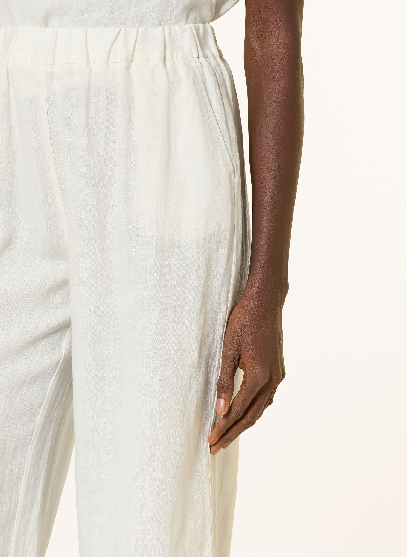 ROSSO35 Marlenehose aus Leinen: ECRU