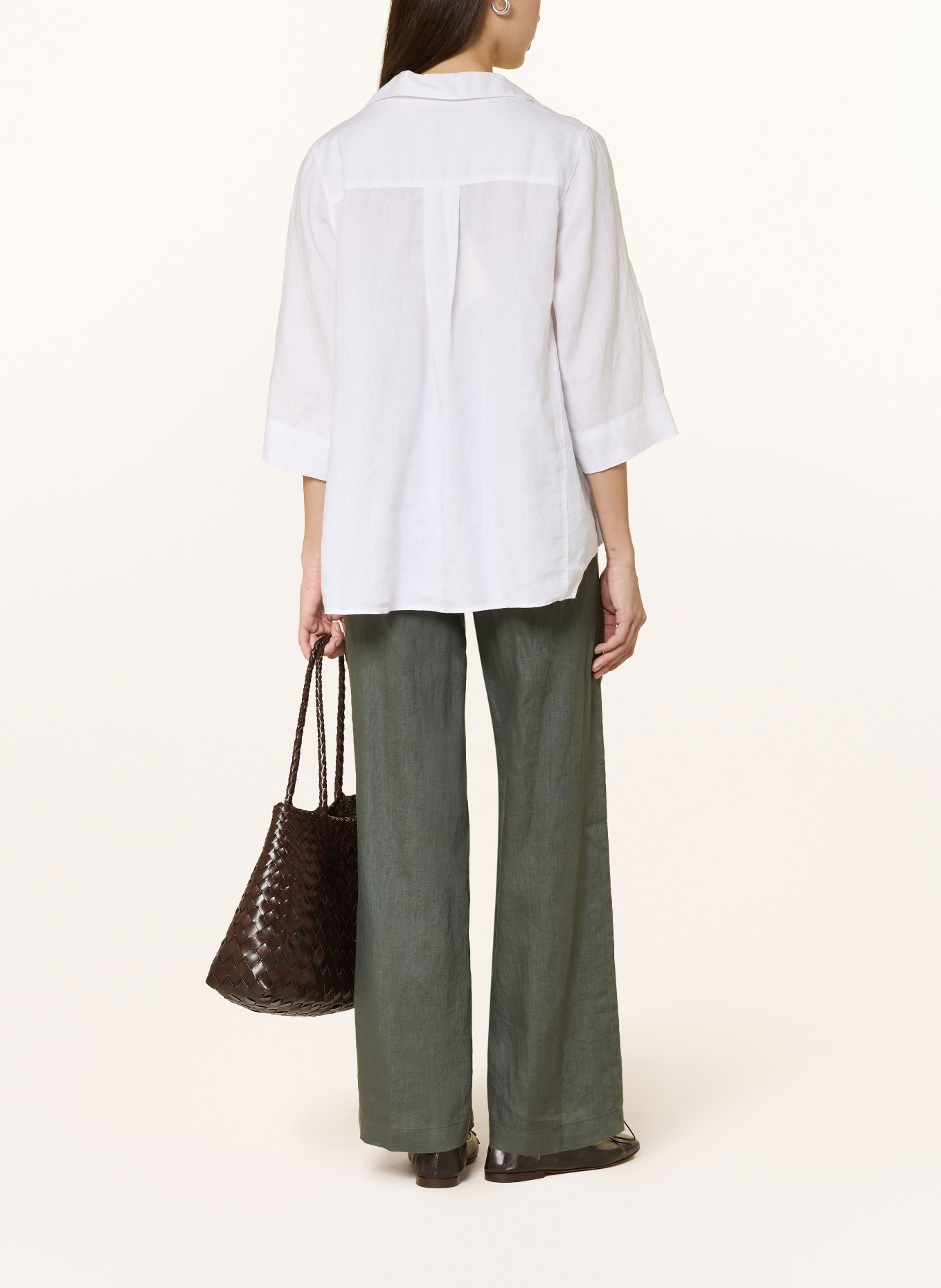 ROSSO35 Marlenehose aus Leinen: KHAKI