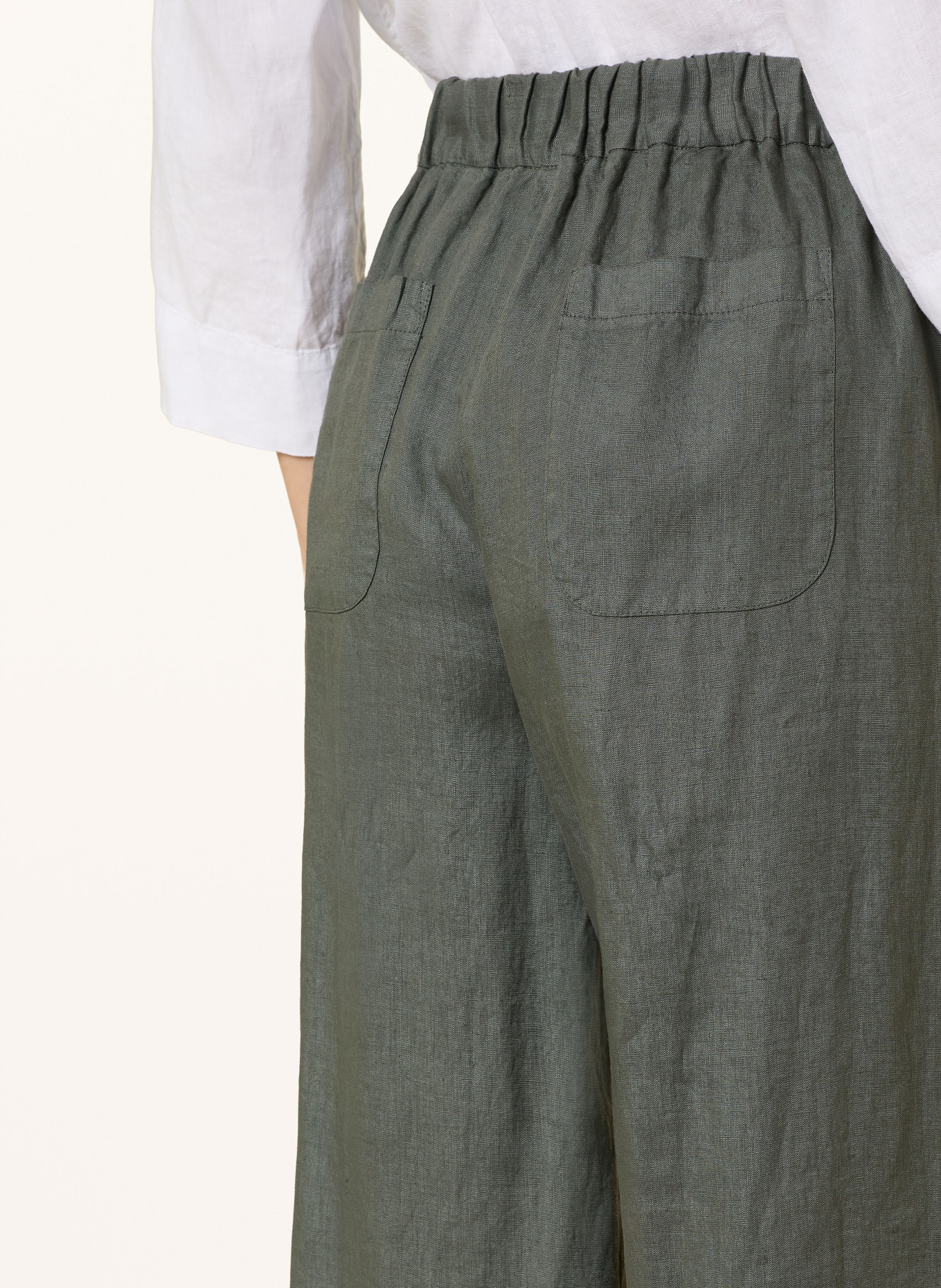 ROSSO35 Marlenehose aus Leinen: KHAKI