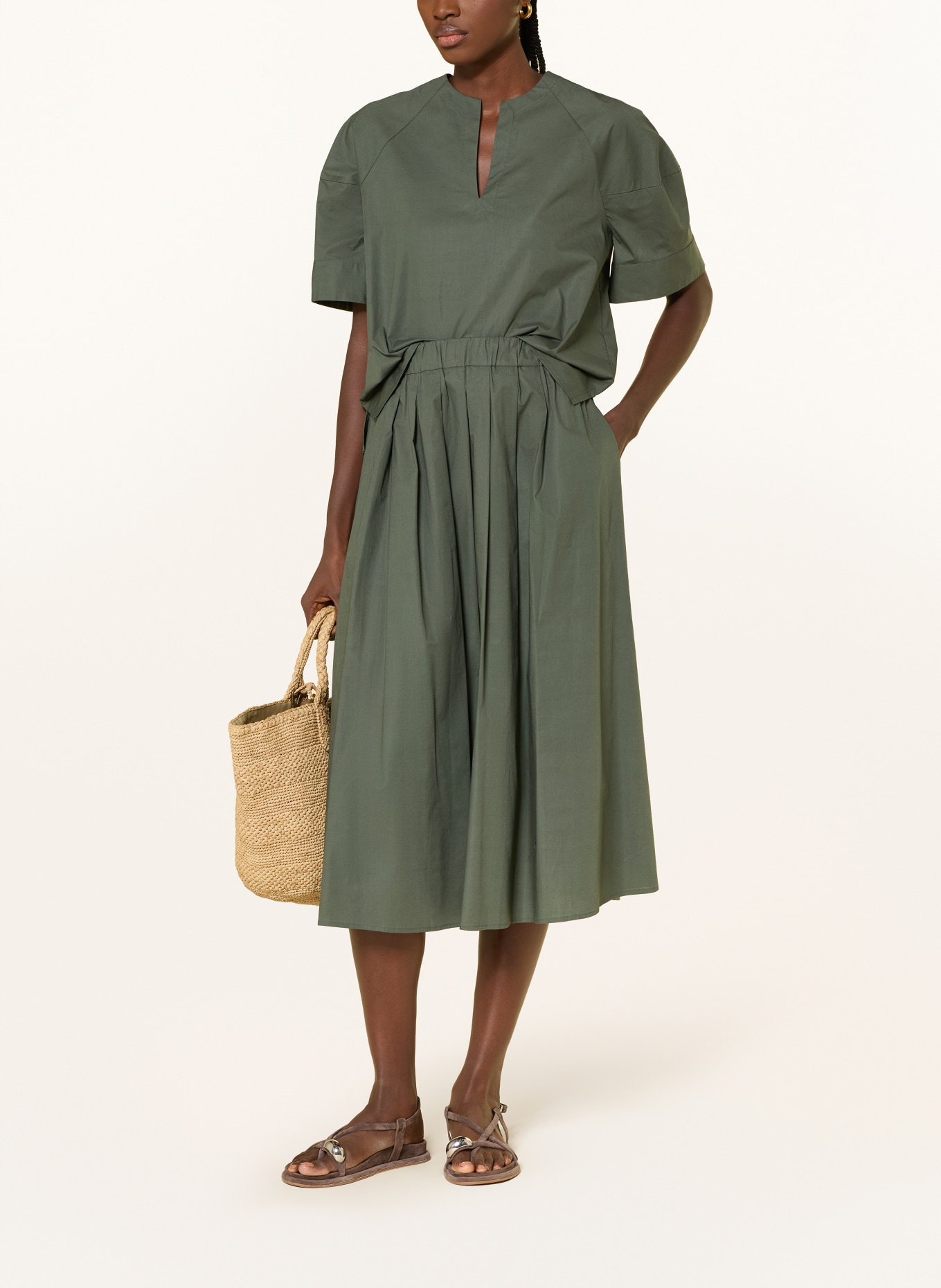 ROSSO35 Blouse shirt: KHAKI