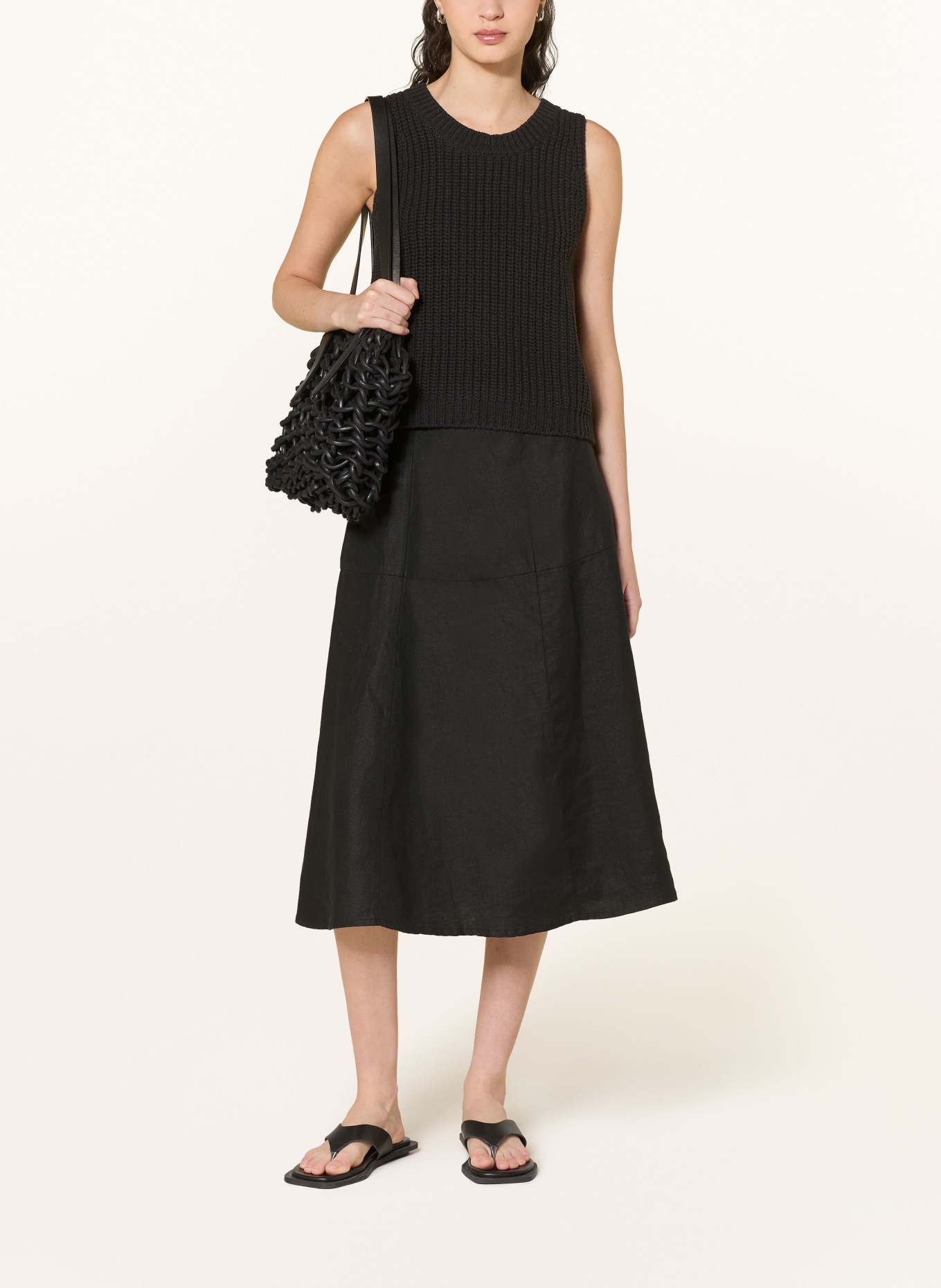 LANIUS Leinenrock: DUNKELGRAU